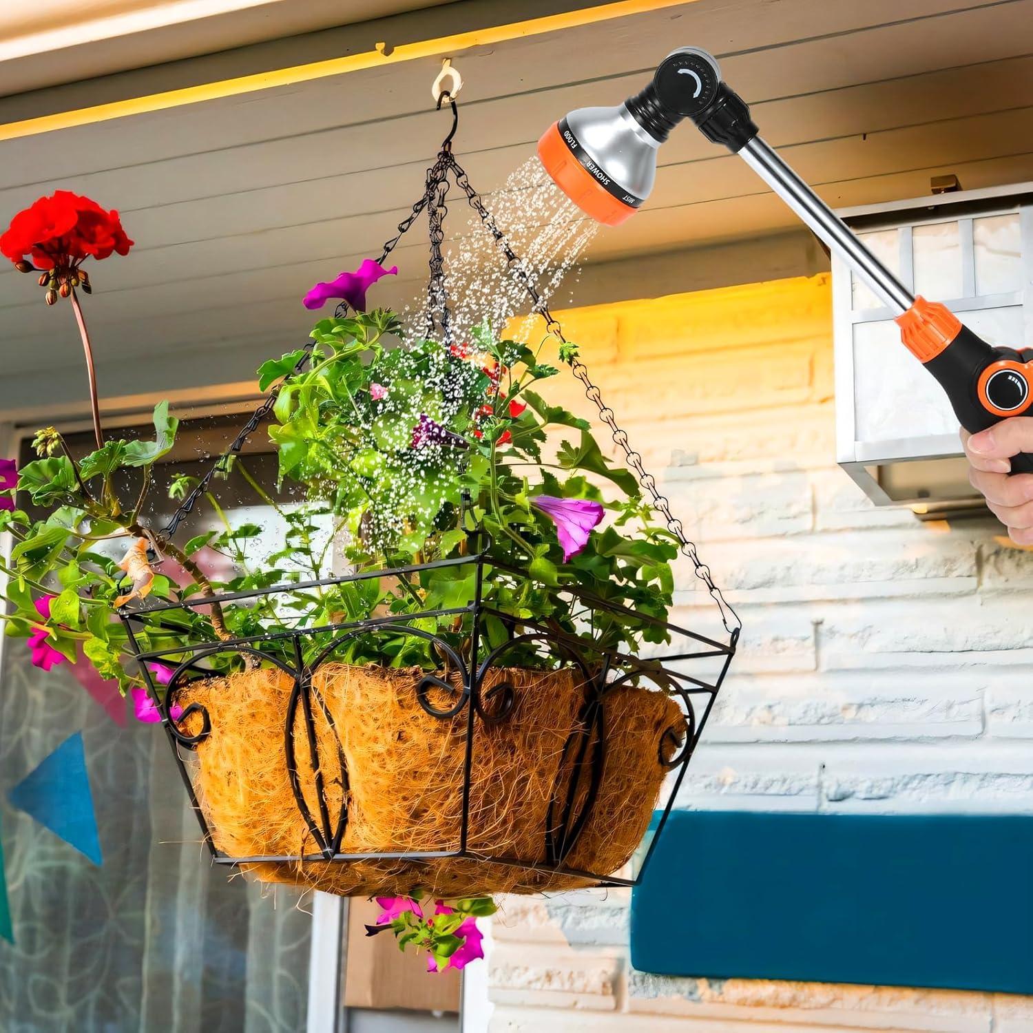 Varita de Riego Seatern 44.5 cm 8 Patrones Ajustable Naranja