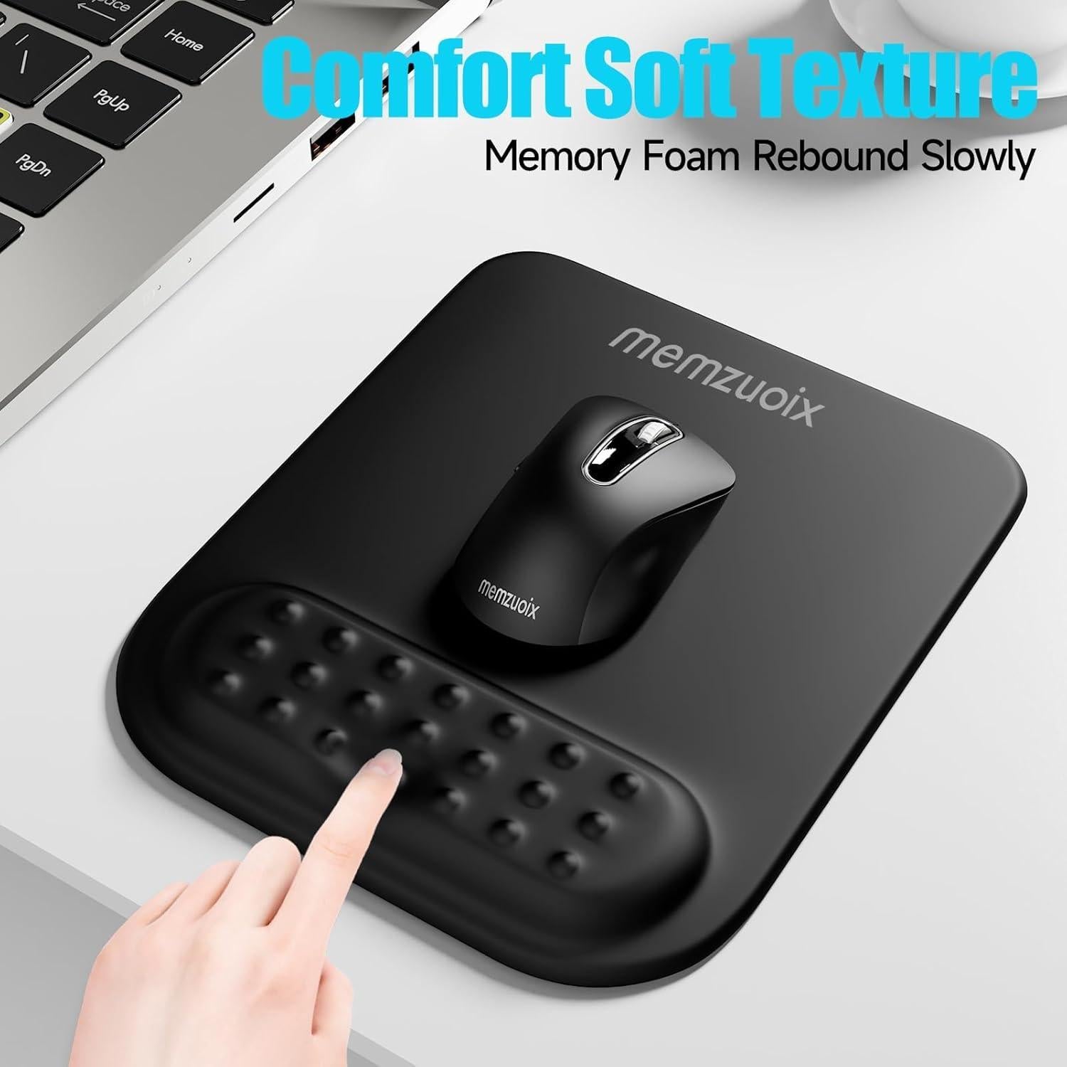 Almohadilla de Ratón Ergonómica Memzuoix Negra con Soporte