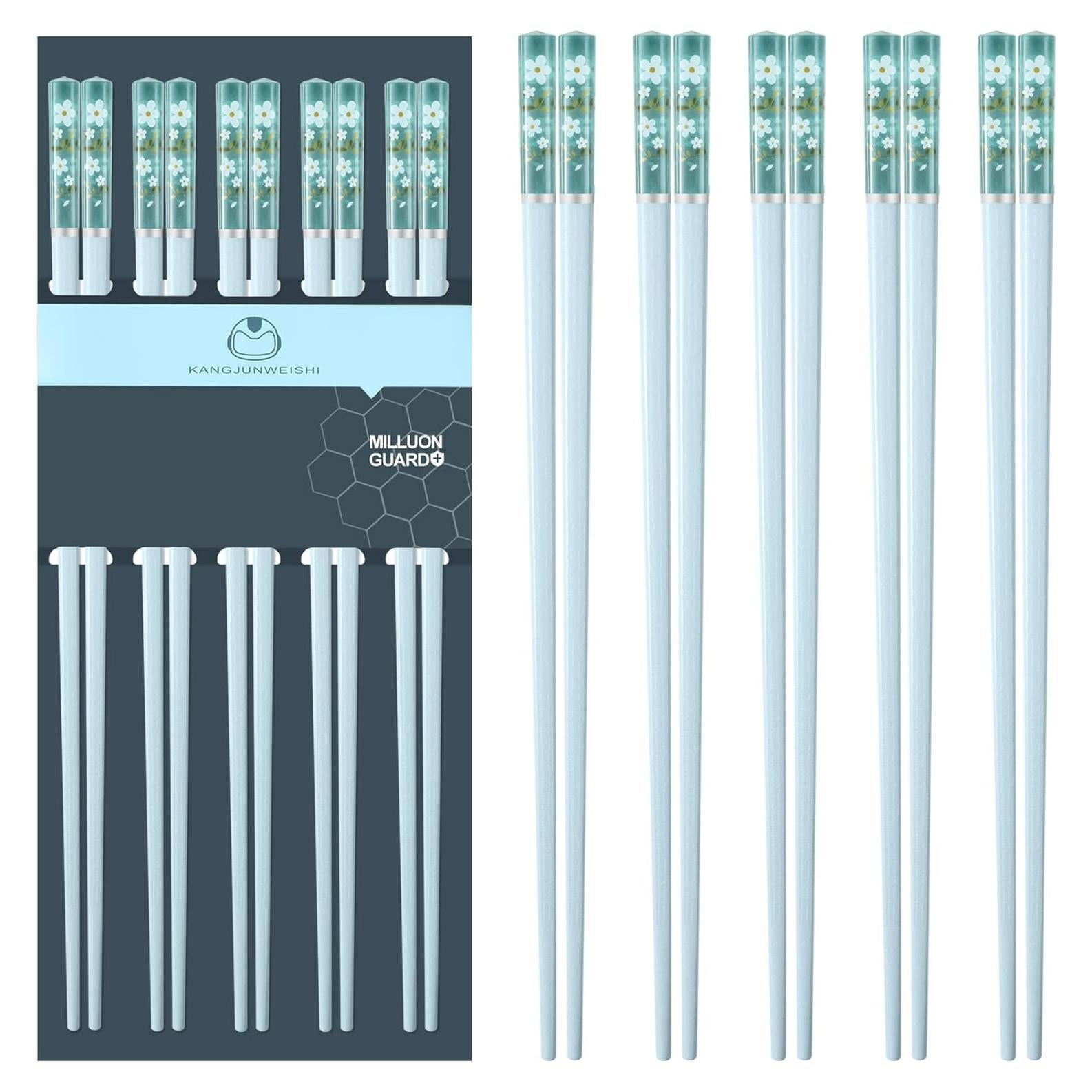 5 Pares de Palillos Reutilizables PYBBO de Fibra de Vidrio 24.3 cm