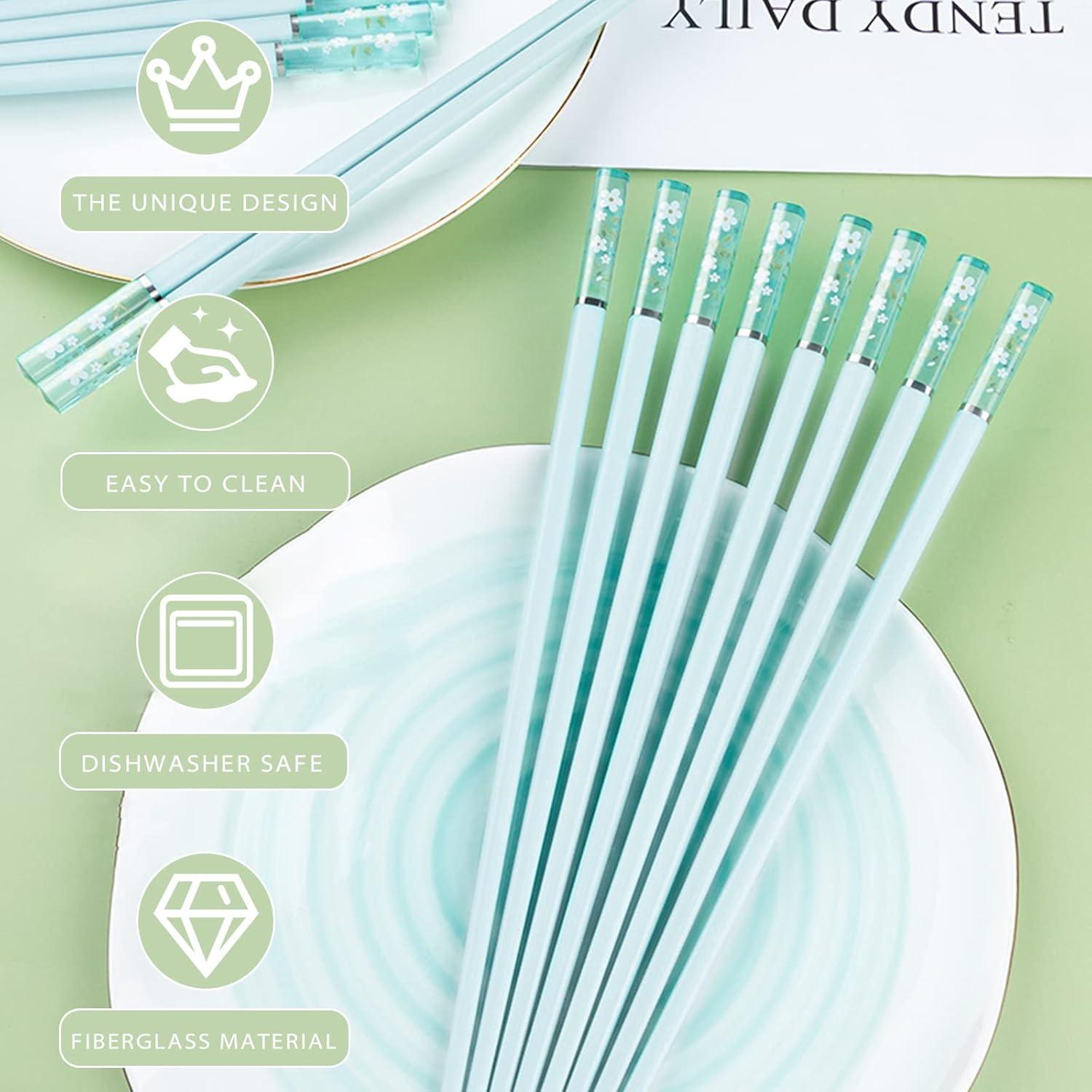 5 Pares de Palillos Reutilizables PYBBO de Fibra de Vidrio 24.3 cm