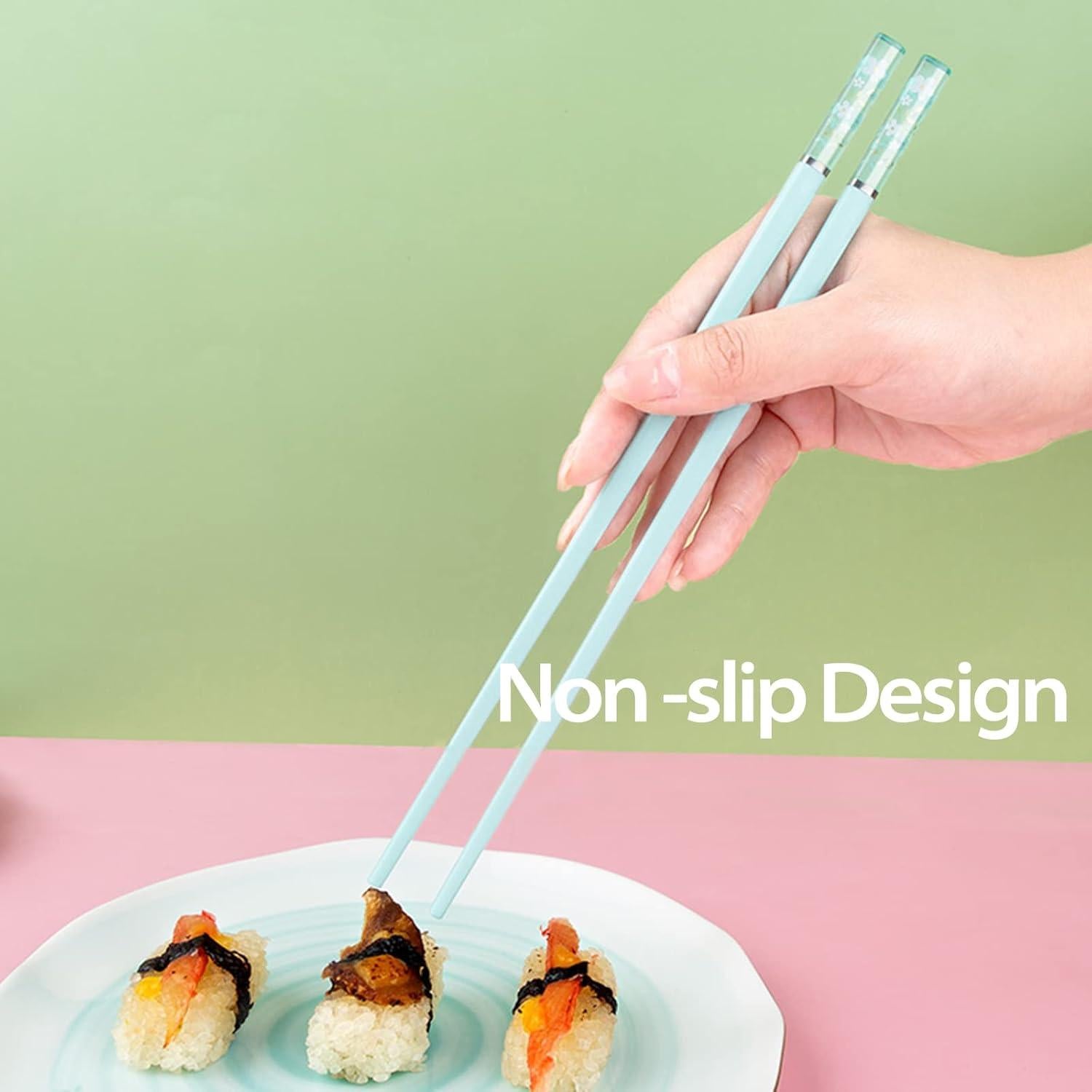 5 Pares de Palillos Reutilizables PYBBO de Fibra de Vidrio 24.3 cm