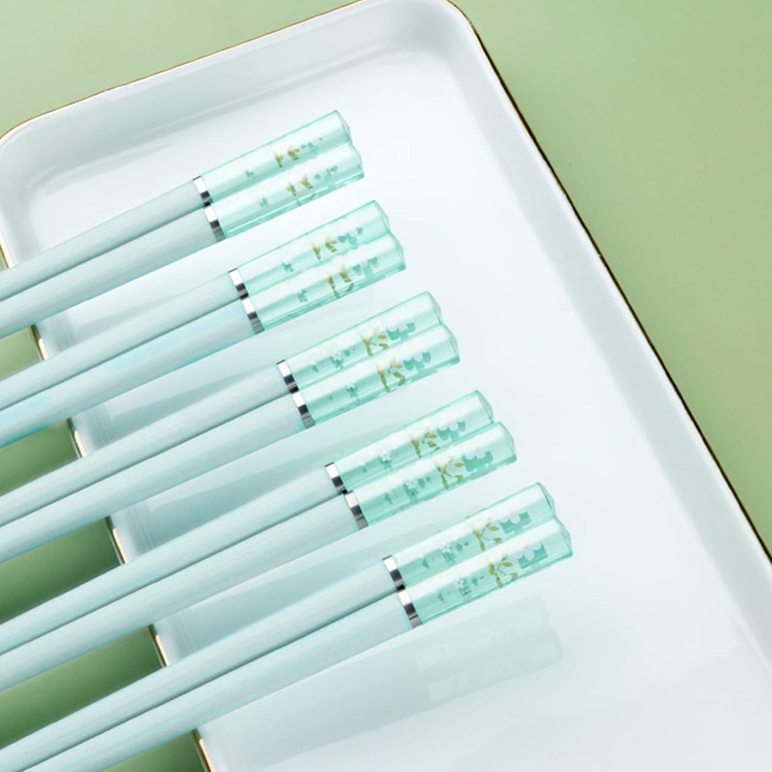 5 Pares de Palillos Reutilizables PYBBO de Fibra de Vidrio 24.3 cm