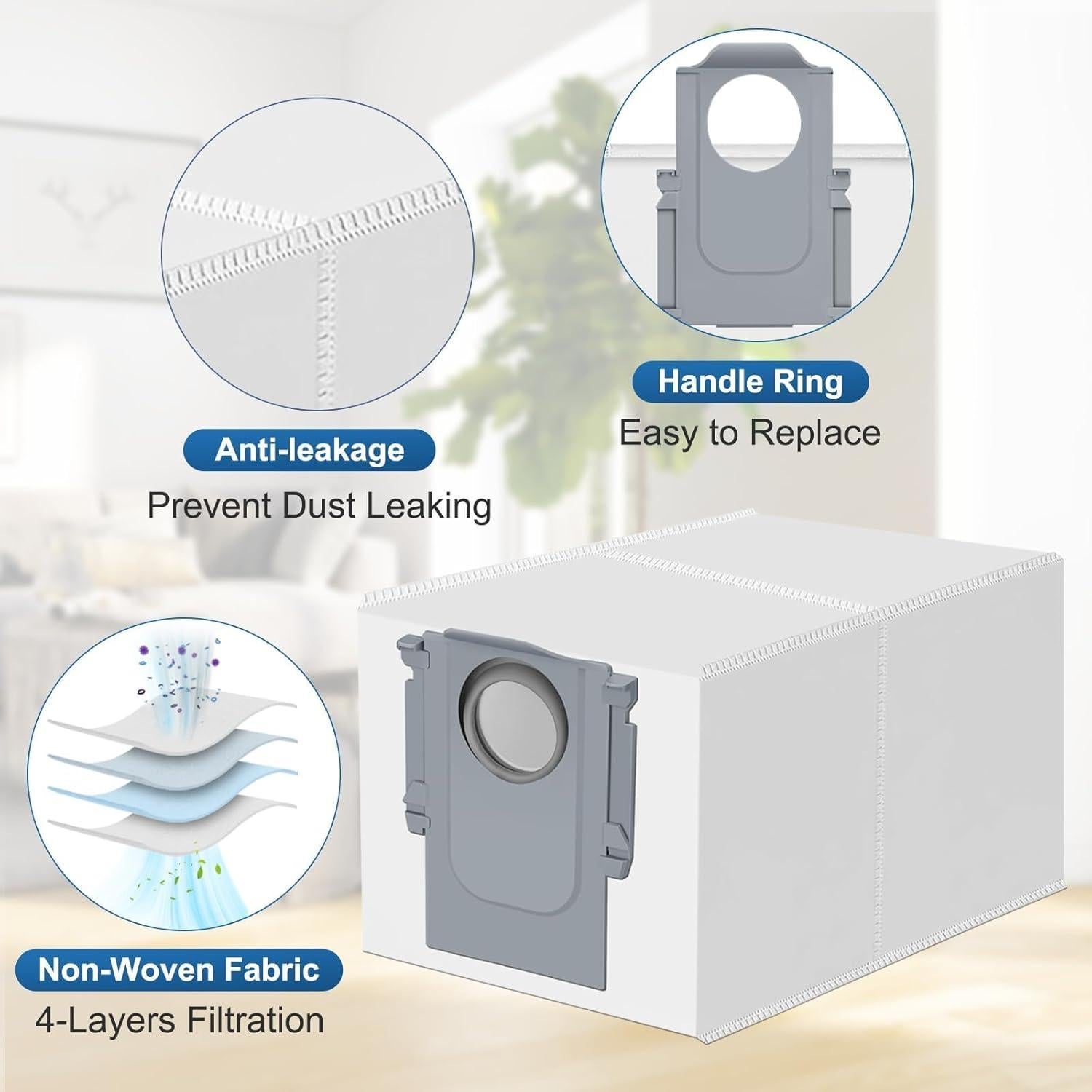 14 Bolsas de Repuesto para Aspiradora Roborock Qrevo S8 MaxV