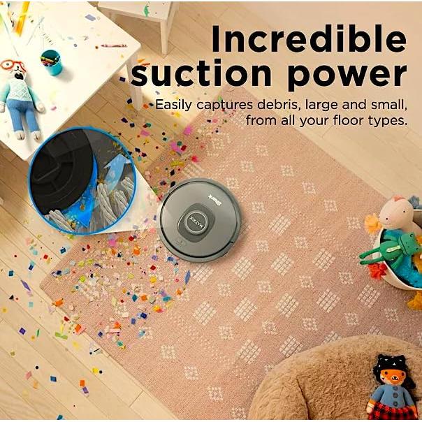 Shark RV2300 Matrix Robot Vacuum with No Spots Missed on Carpets & Hard Floors, Precision Home Mapping, Perfect for Pet Hair, Wi-Fi, Gray (Renewed)