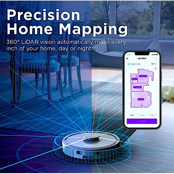 Shark RV2300 Matrix Robot Vacuum with No Spots Missed on Carpets & Hard Floors, Precision Home Mapping, Perfect for Pet Hair, Wi-Fi, Gray (Renewed)