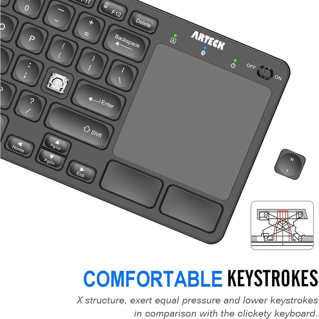 Teclado Bluetooth Arteck HB305-4B con Touchpad y 7 Colores