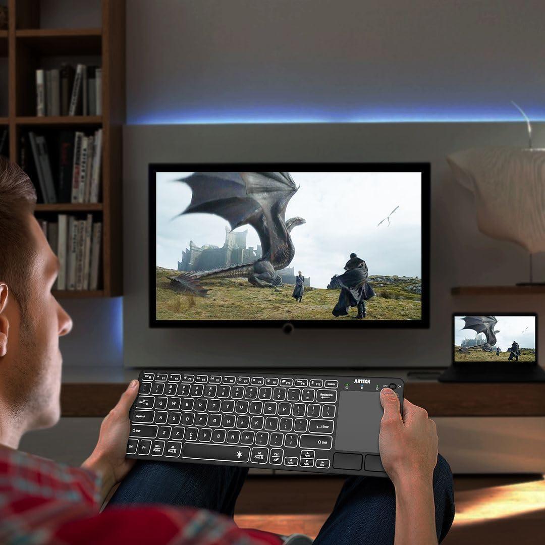 Teclado Bluetooth Arteck HB305-4B con Touchpad y 7 Colores