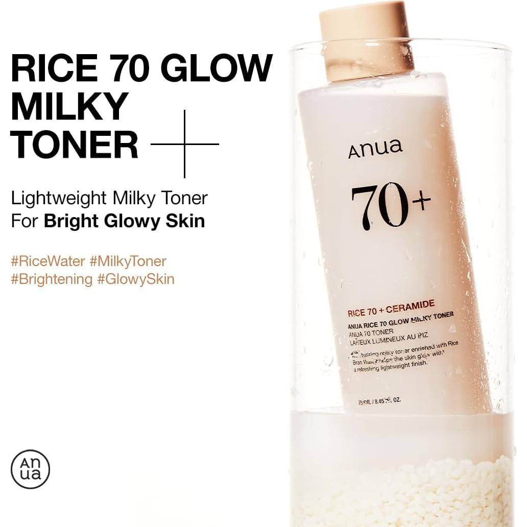 Tónico Lechoso ANUA Rice 70 Glow 250ml Hidratante Piel