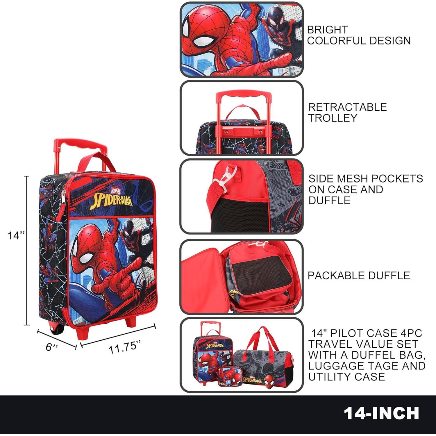 Conjunto de Viaje 4 Piezas Bioworld Spider-Man y Miles Morales