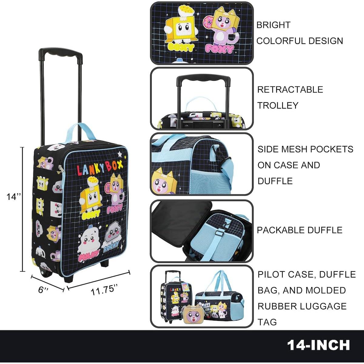 Conjunto de Viaje LankyBox Bioworld 4 Piezas con Maleta 35.56 cm