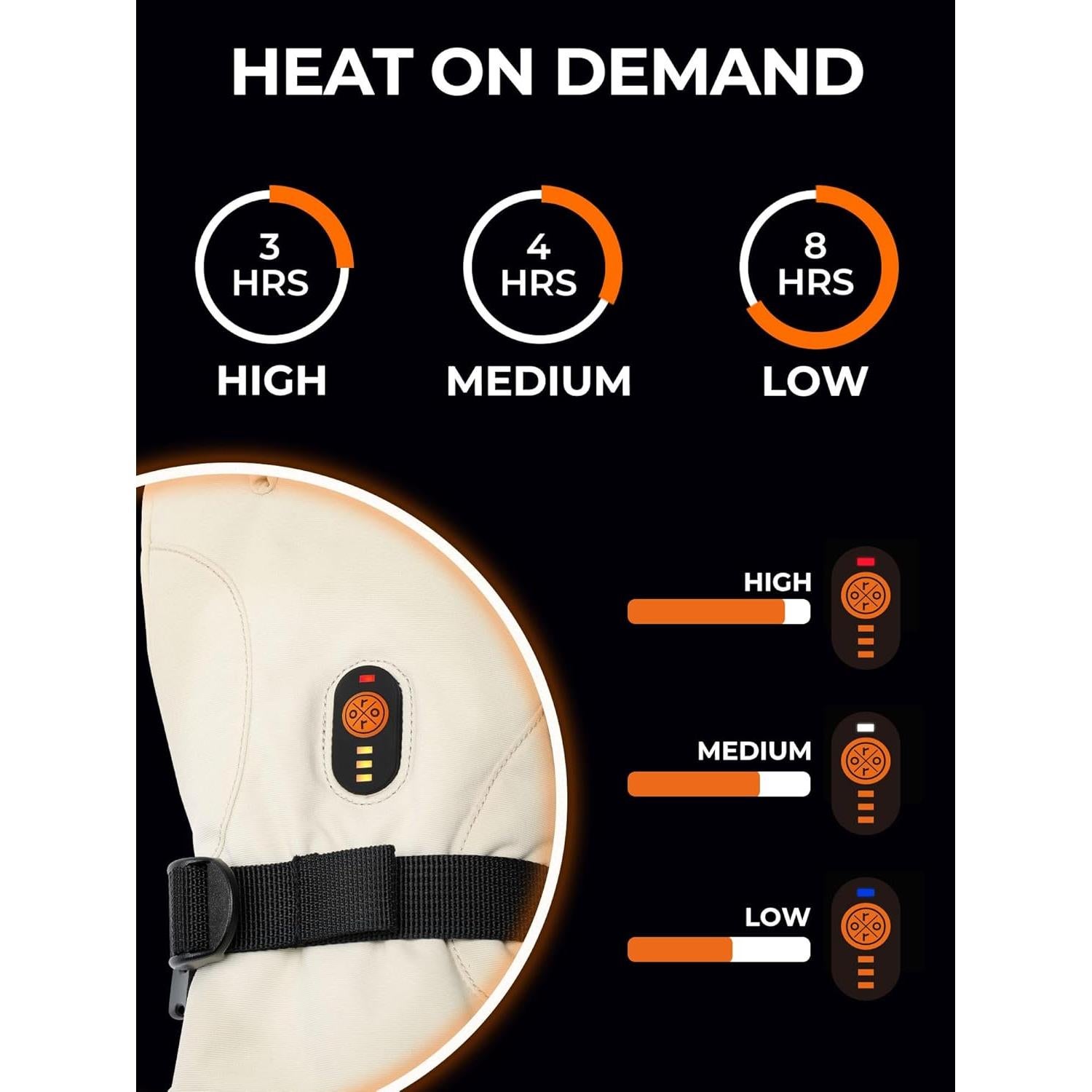 Guantes Eléctricos Calentados ORORO Unisex 7.4V Ajustables