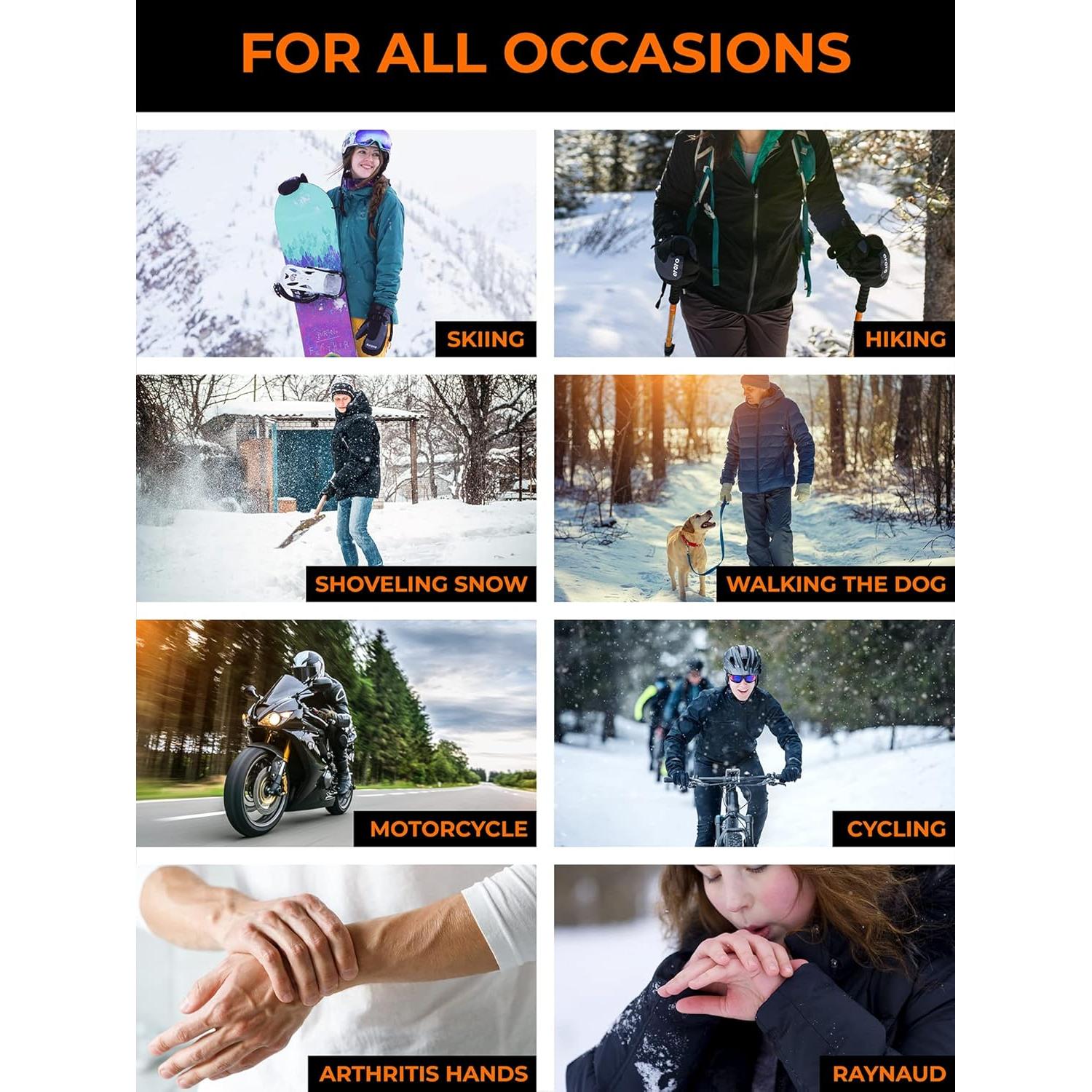 Guantes Eléctricos Calentados ORORO Unisex 7.4V Ajustables