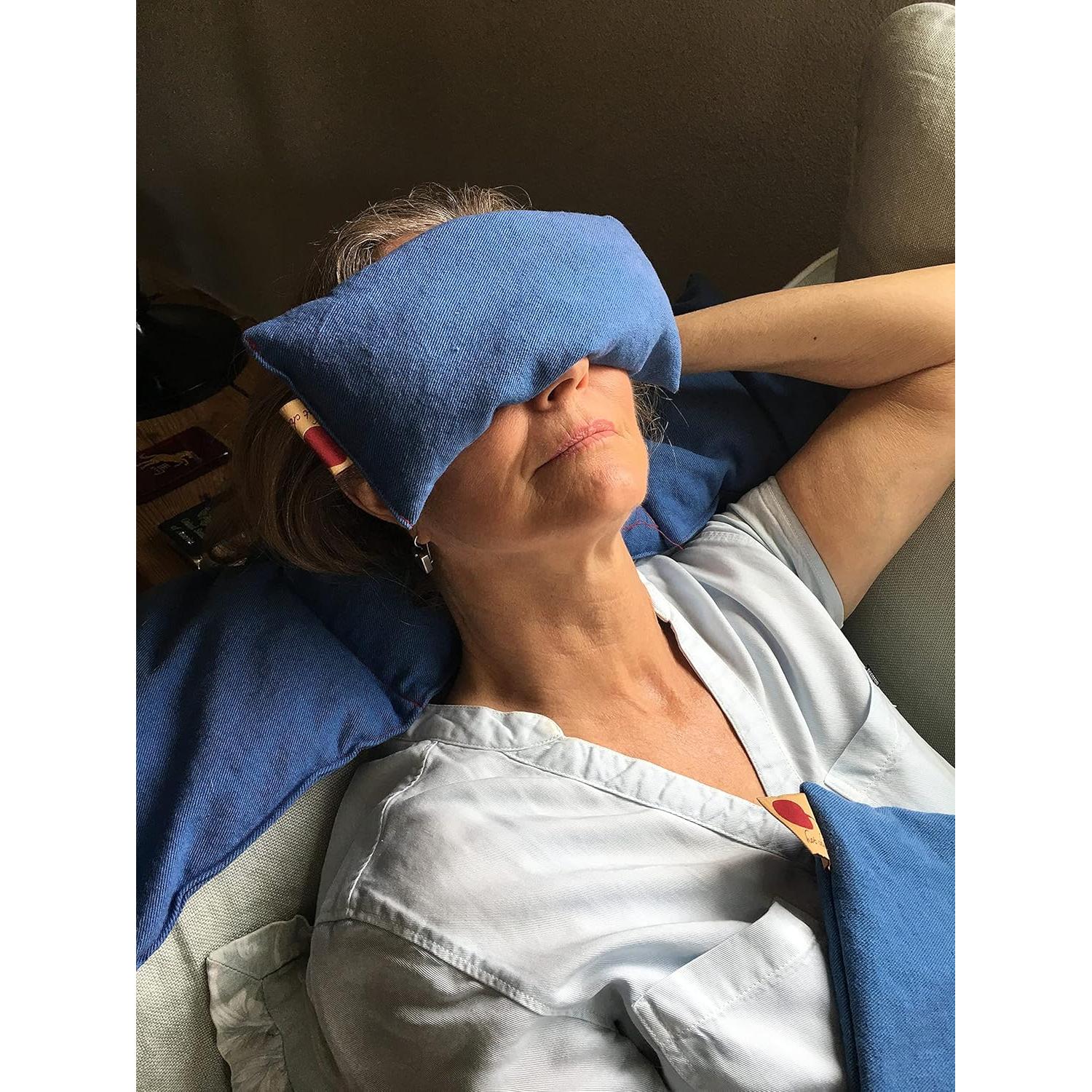 Almohadilla térmica para ojos Hot Cherry - Mezclilla azul, 25.3x10.2cm