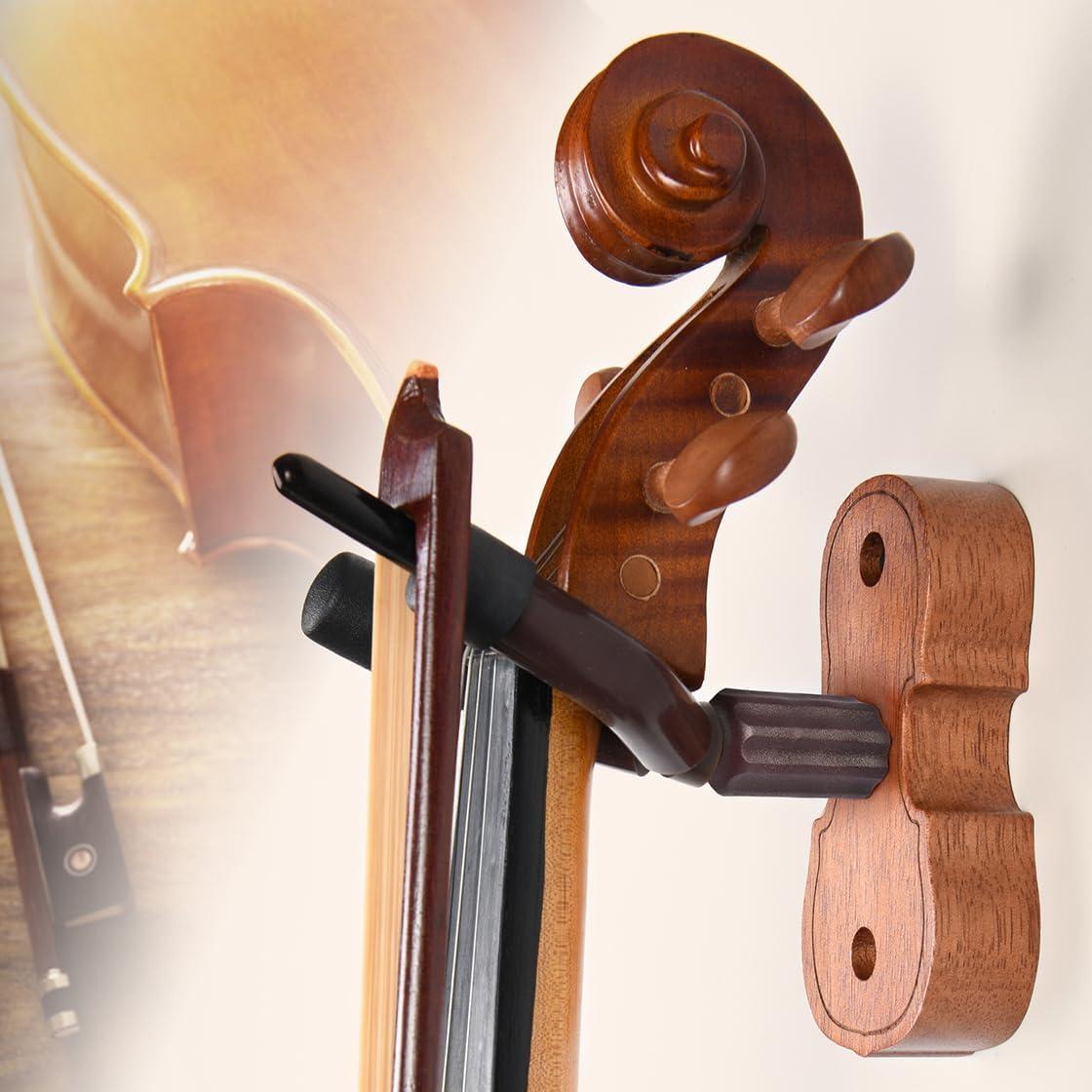 Soporte de pared para violín WOGOD con soporte para arco