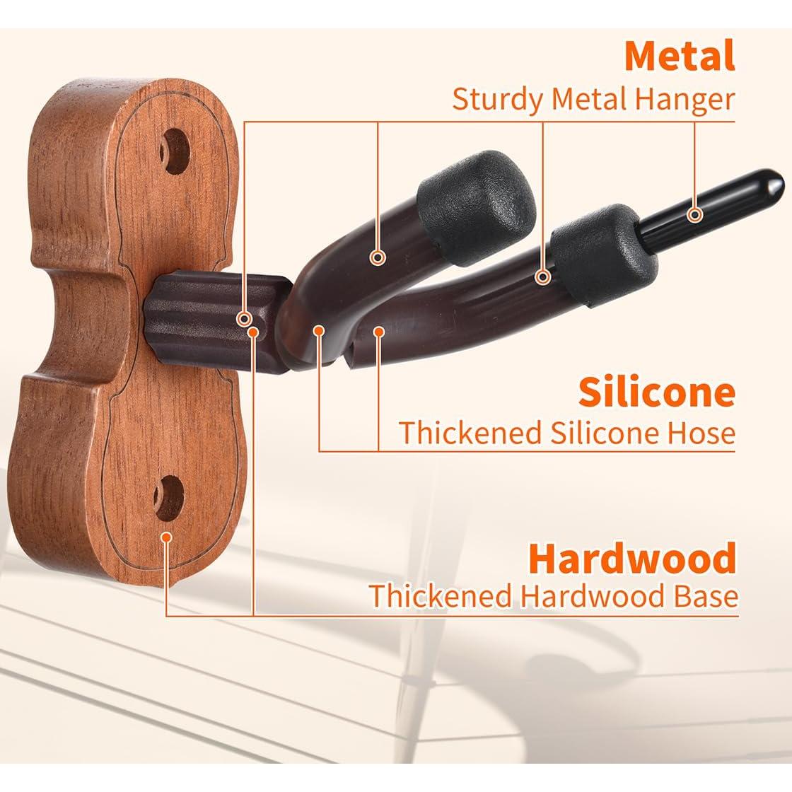 Soporte de pared para violín WOGOD con soporte para arco