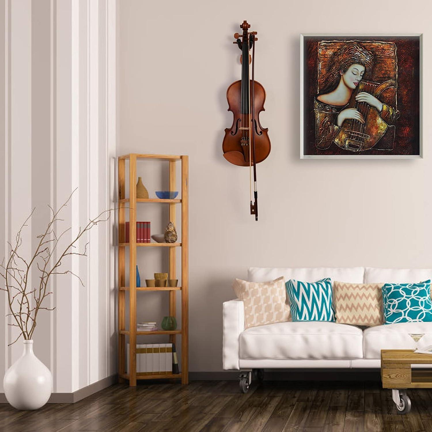 Soporte de pared para violín WOGOD con soporte para arco