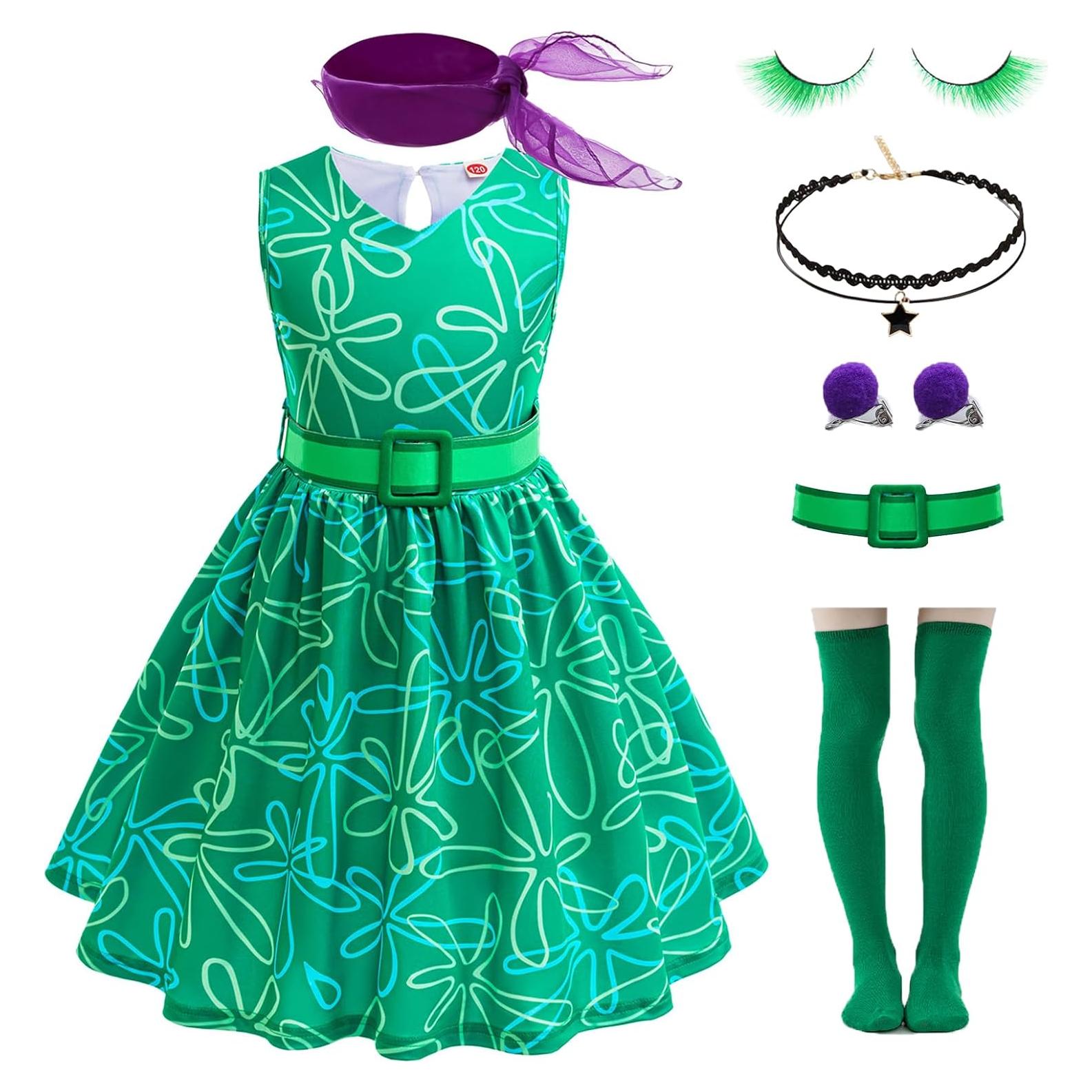 Disfraz Desagrado Niñas Verde Cosplay 5-6 Años