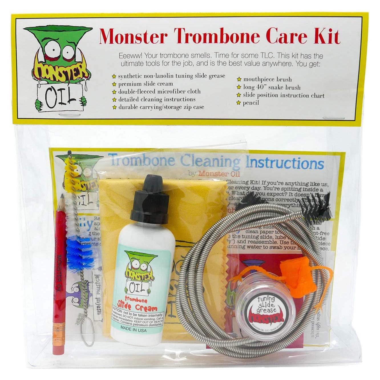 Kit de Limpieza para Trompeta Monster | Crema y Cepillo
