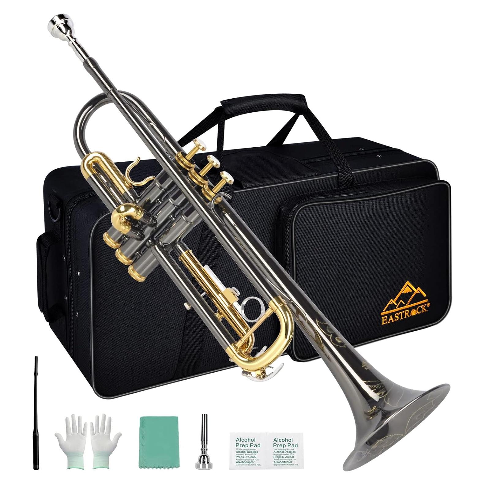 Trompeta Bb EASTROCK Níquel Negro Artesanía con Estuche