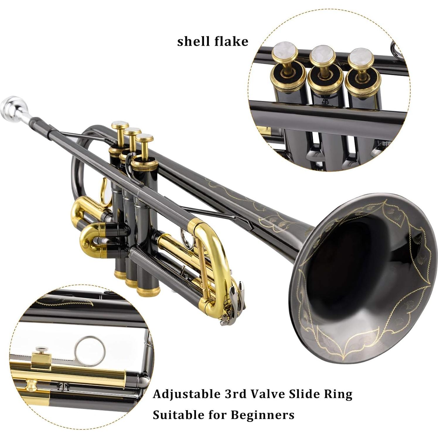 Trompeta Bb EASTROCK Níquel Negro Artesanía con Estuche