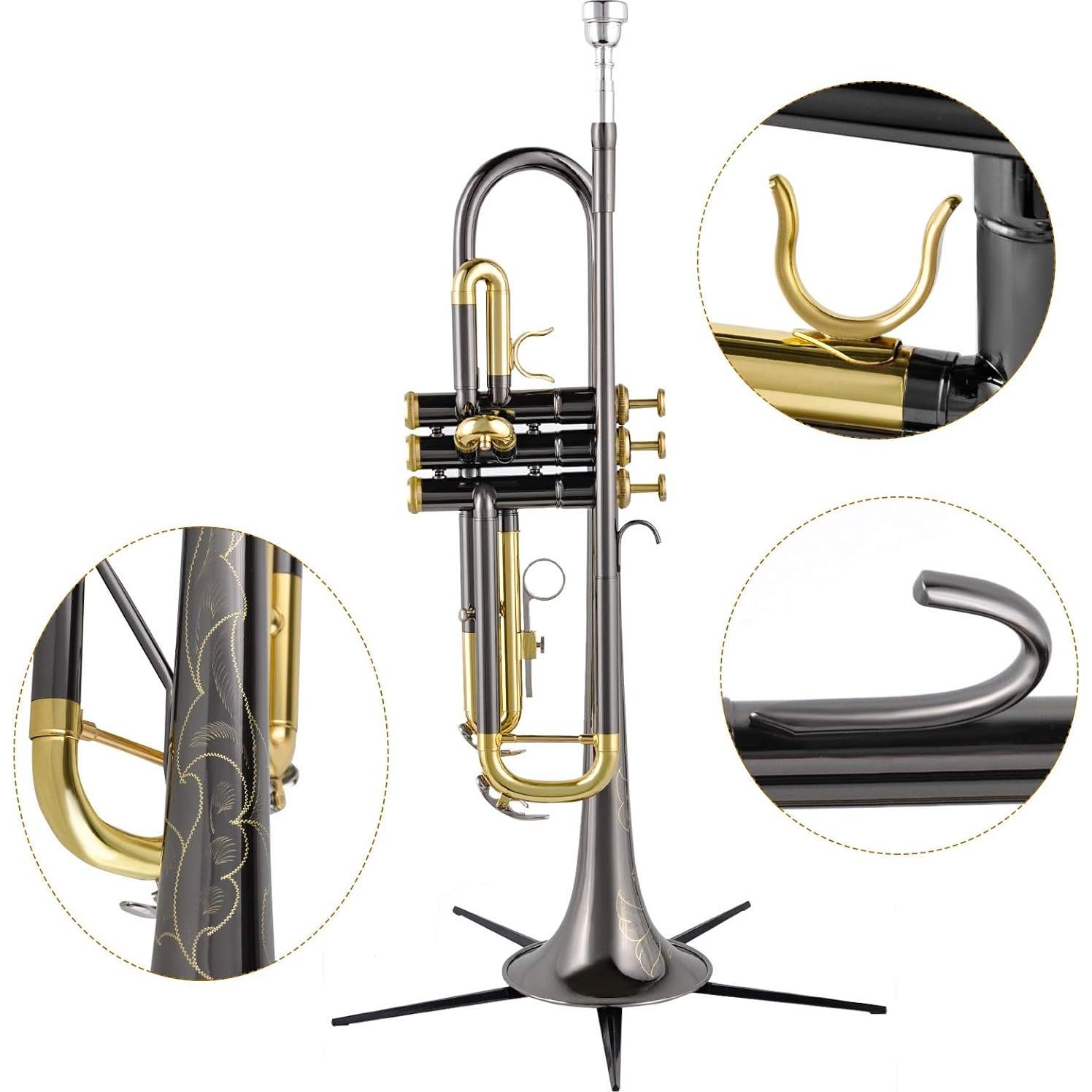 Trompeta Bb EASTROCK Níquel Negro Artesanía con Estuche