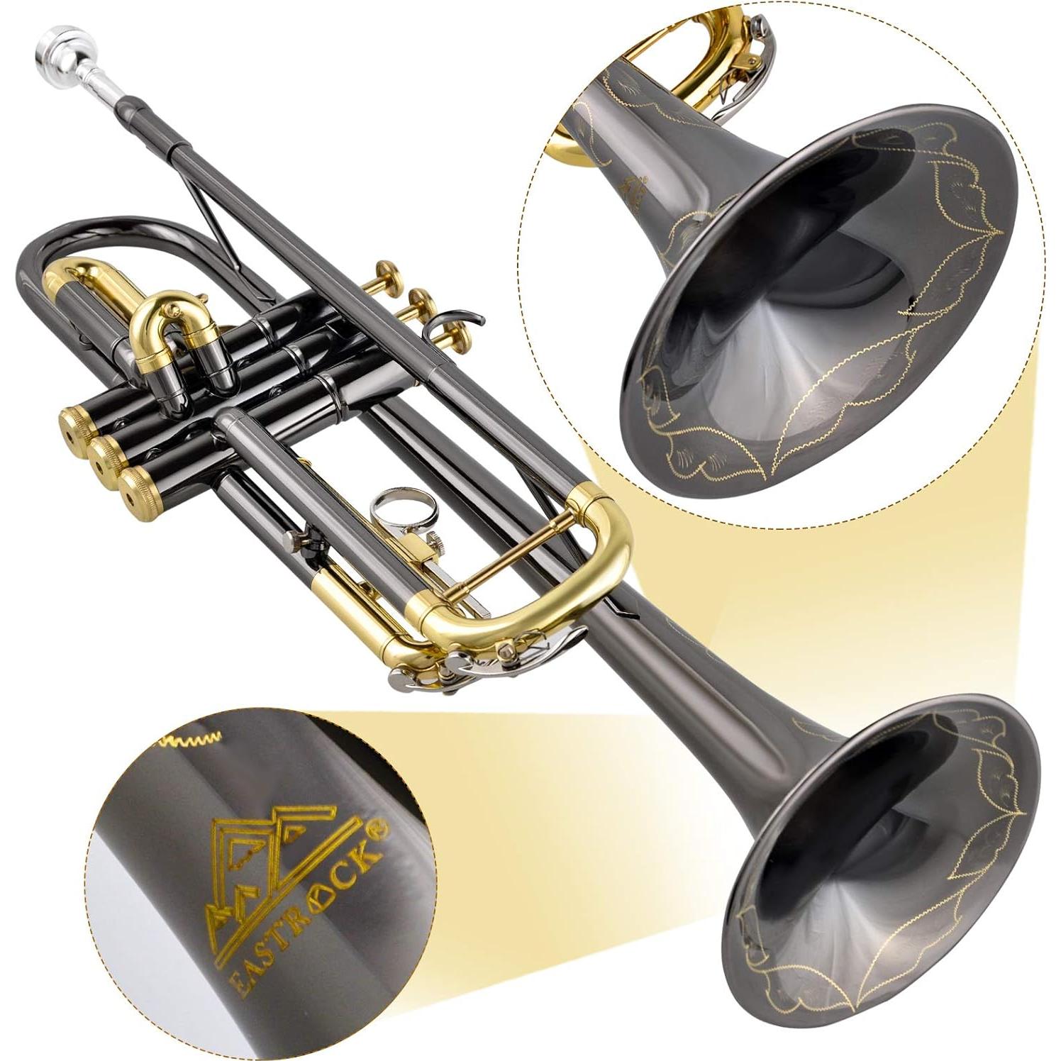 Trompeta Bb EASTROCK Níquel Negro Artesanía con Estuche