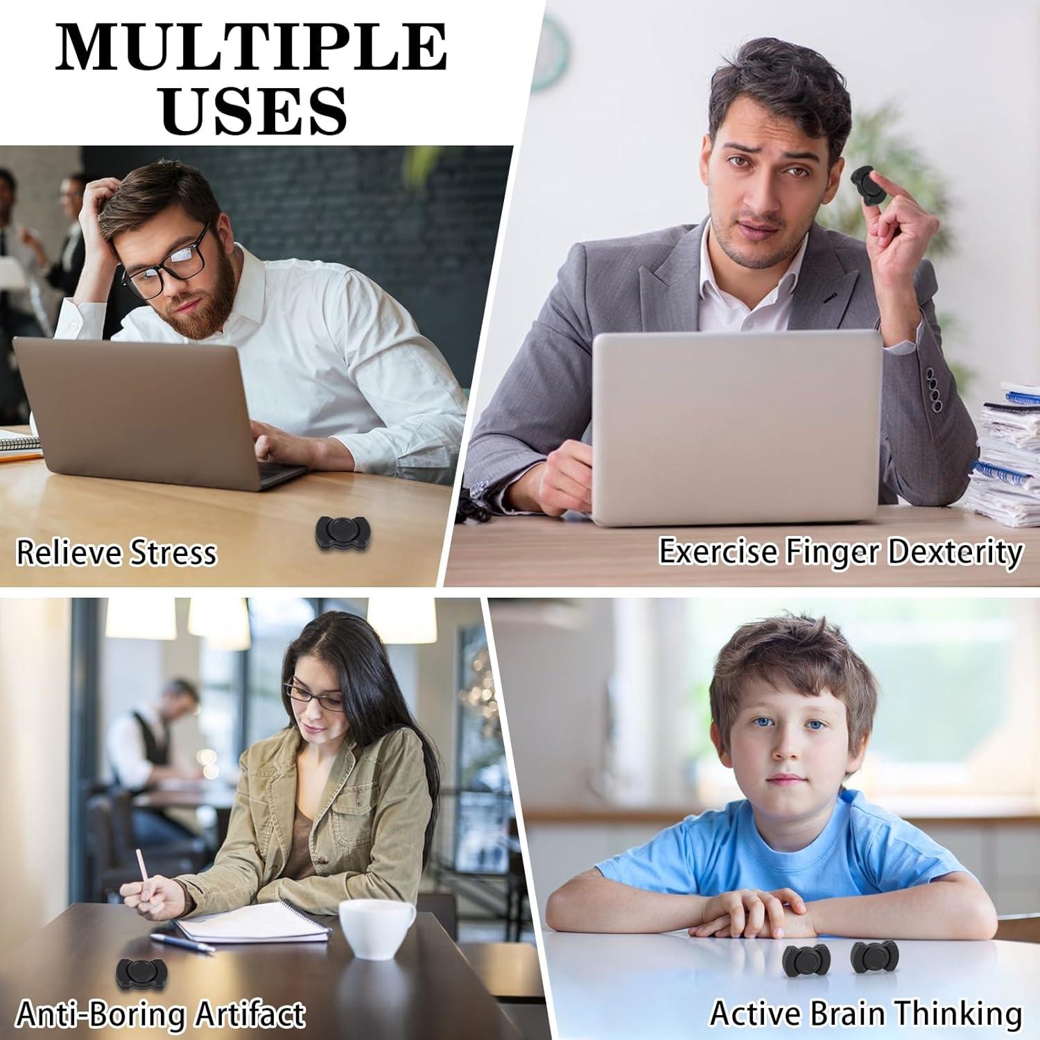 Spinner Magnético 3-en-1 Bihevn Negro - Alivio Estrés TDAH