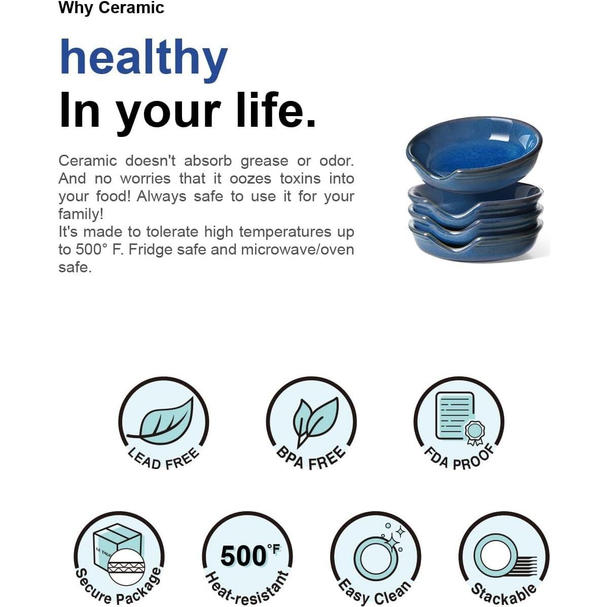 Soporte de Cuchara de Cerámica LE TAUCI 12.19 cm Azul Ceilán