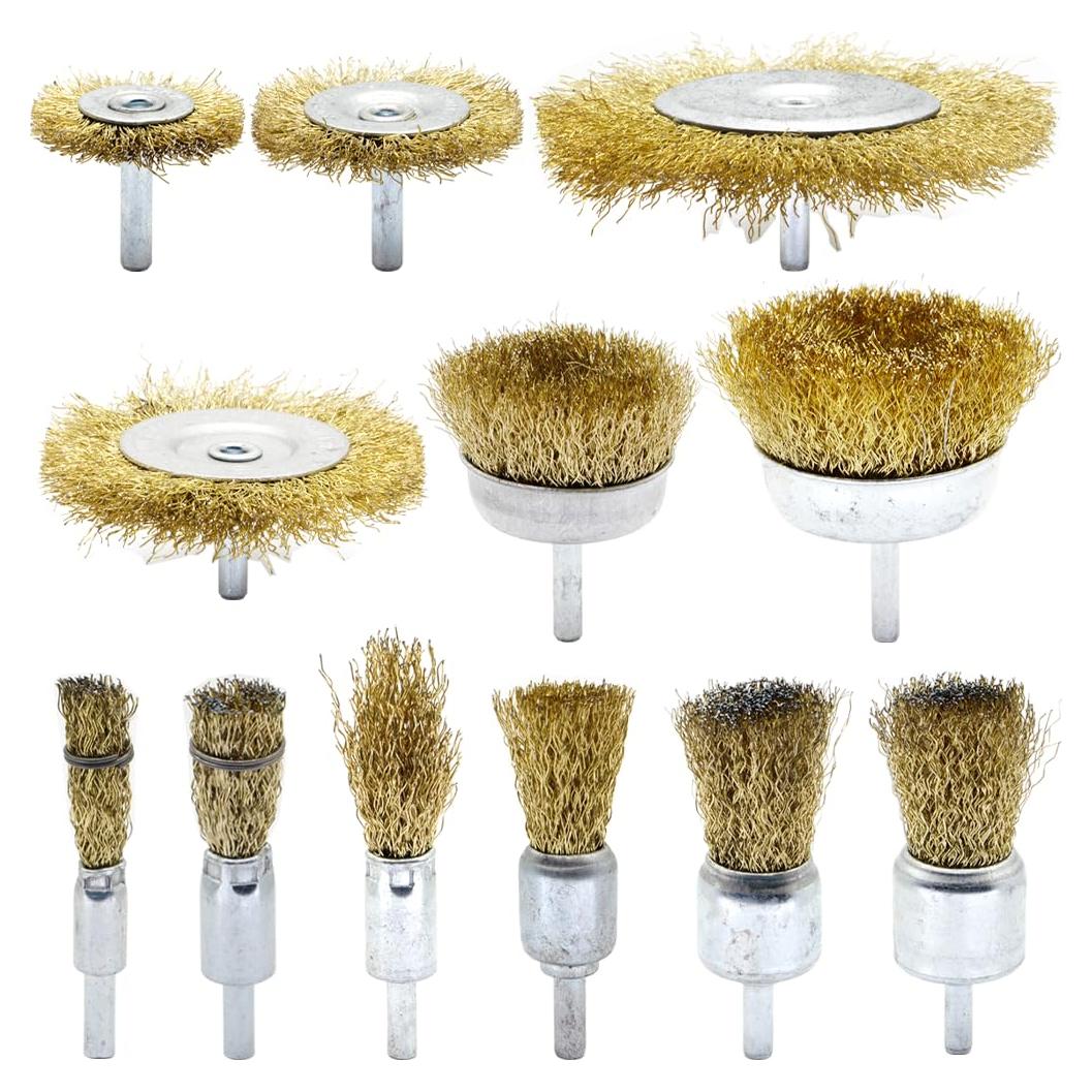 Juego de 12 Cepillos de Alambre Grande LingGan - 14.5x11x9cm