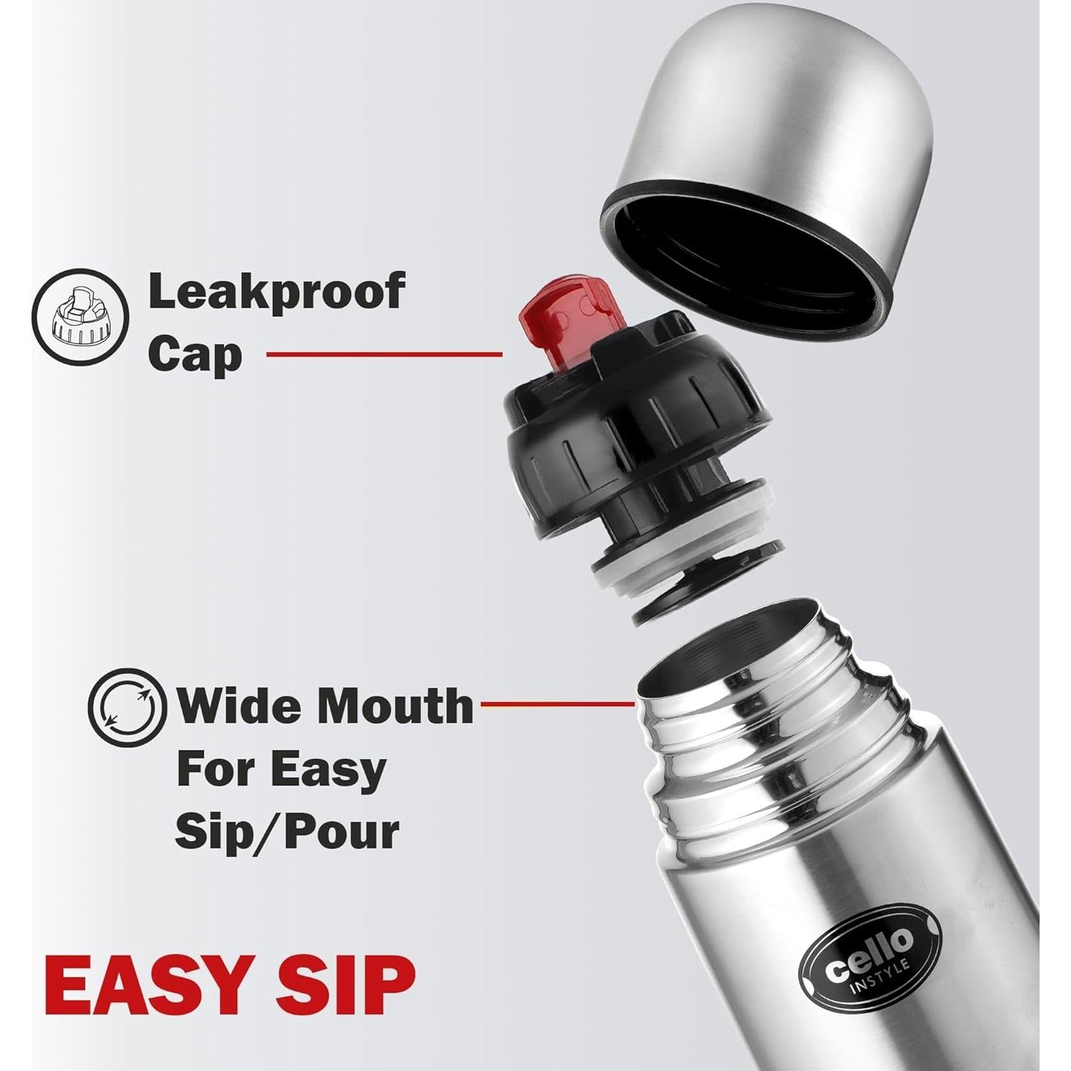 Botella Térmica Cello Flipstyle 1000ml Acero Inoxidable