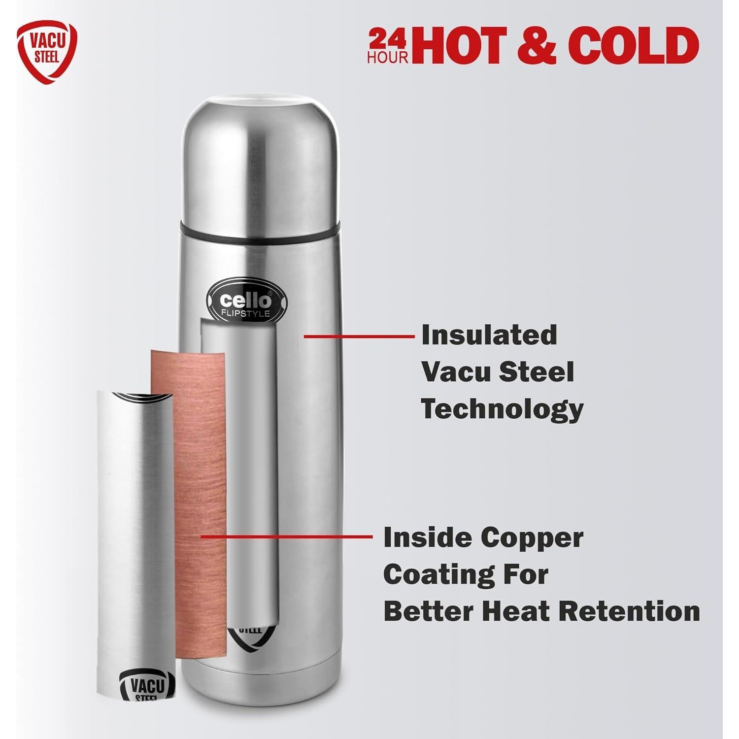 Botella Térmica Cello Flipstyle 1000ml Acero Inoxidable