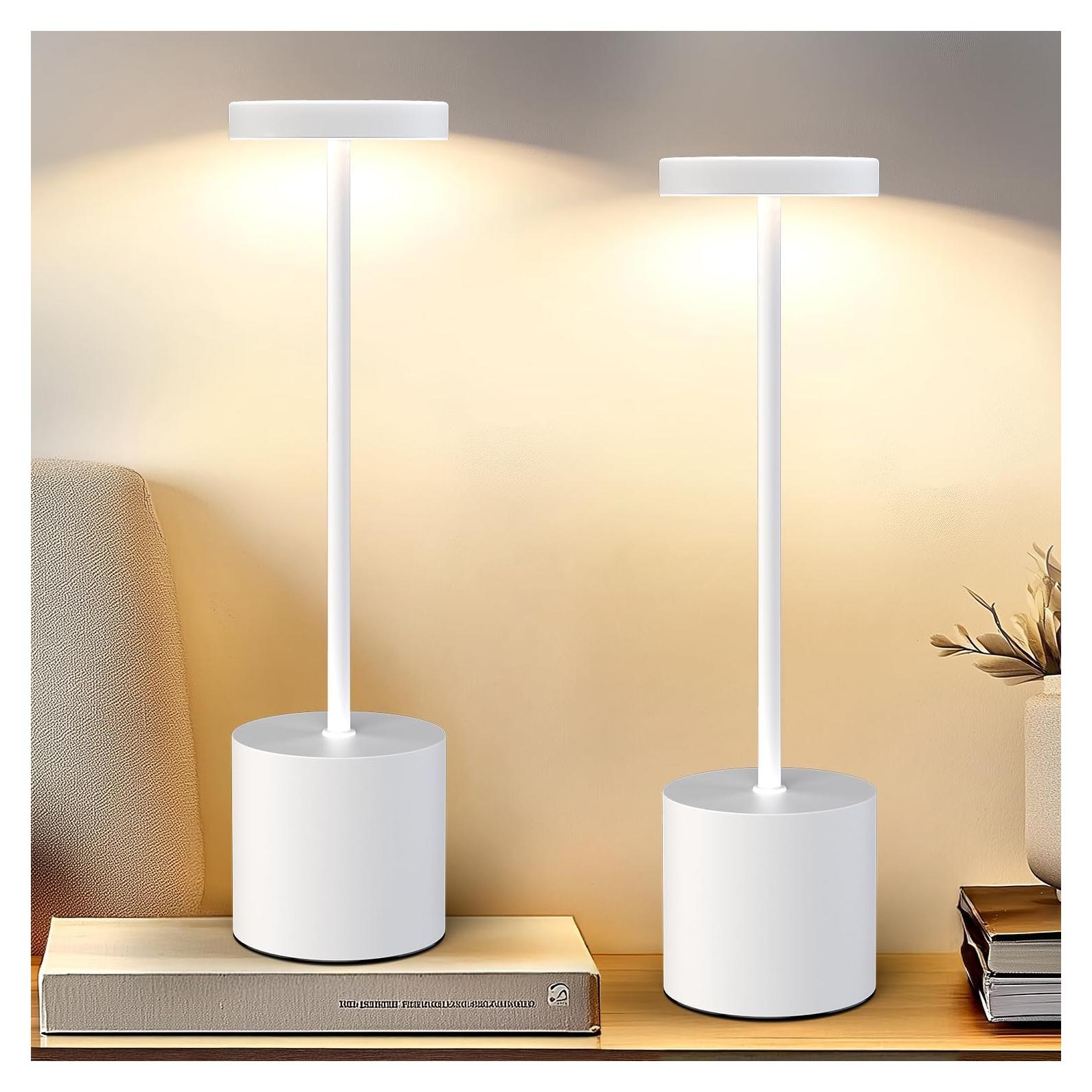 Lámpara de Mesa Recargable AUDLES - 2 Unidades LED Táctil 5000mAh