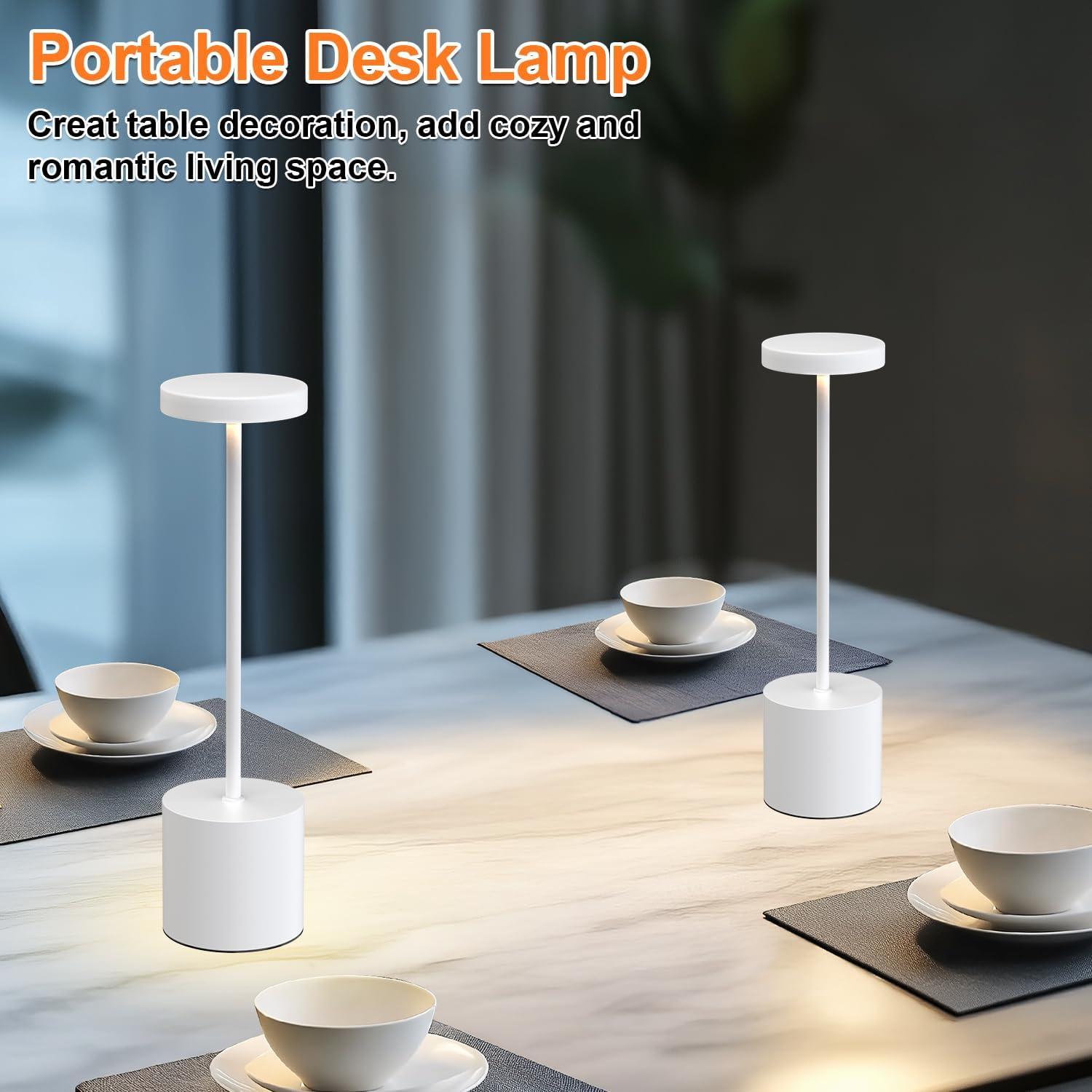 Lámpara de Mesa Recargable AUDLES - 2 Unidades LED Táctil 5000mAh