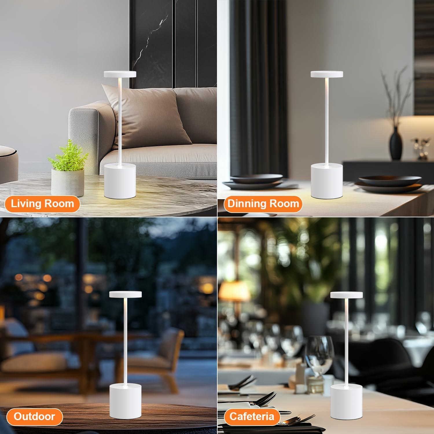 Lámpara de Mesa Recargable AUDLES - 2 Unidades LED Táctil 5000mAh