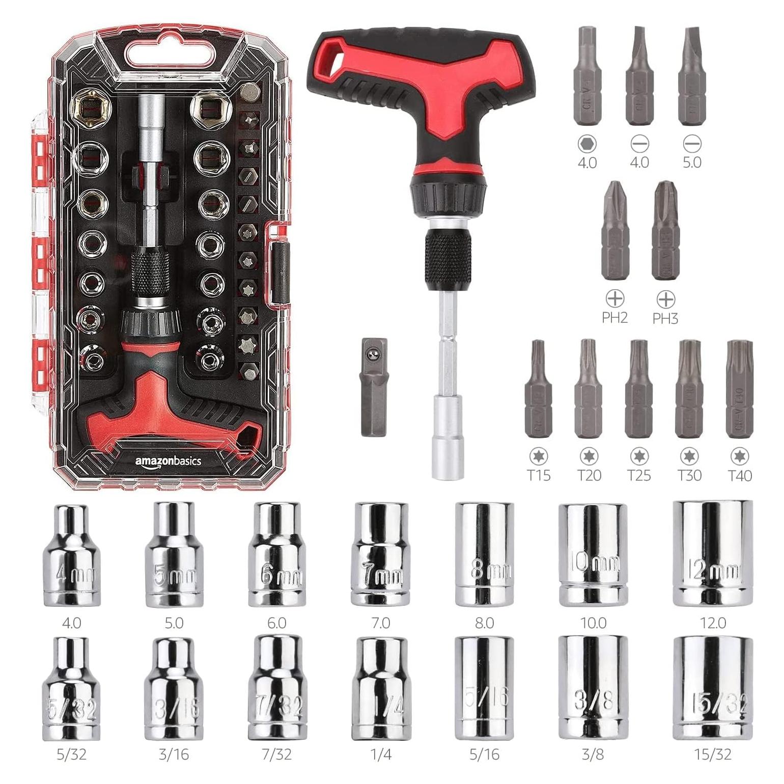 Juego de Llaves de Carraca 27 Piezas Amazon Basics