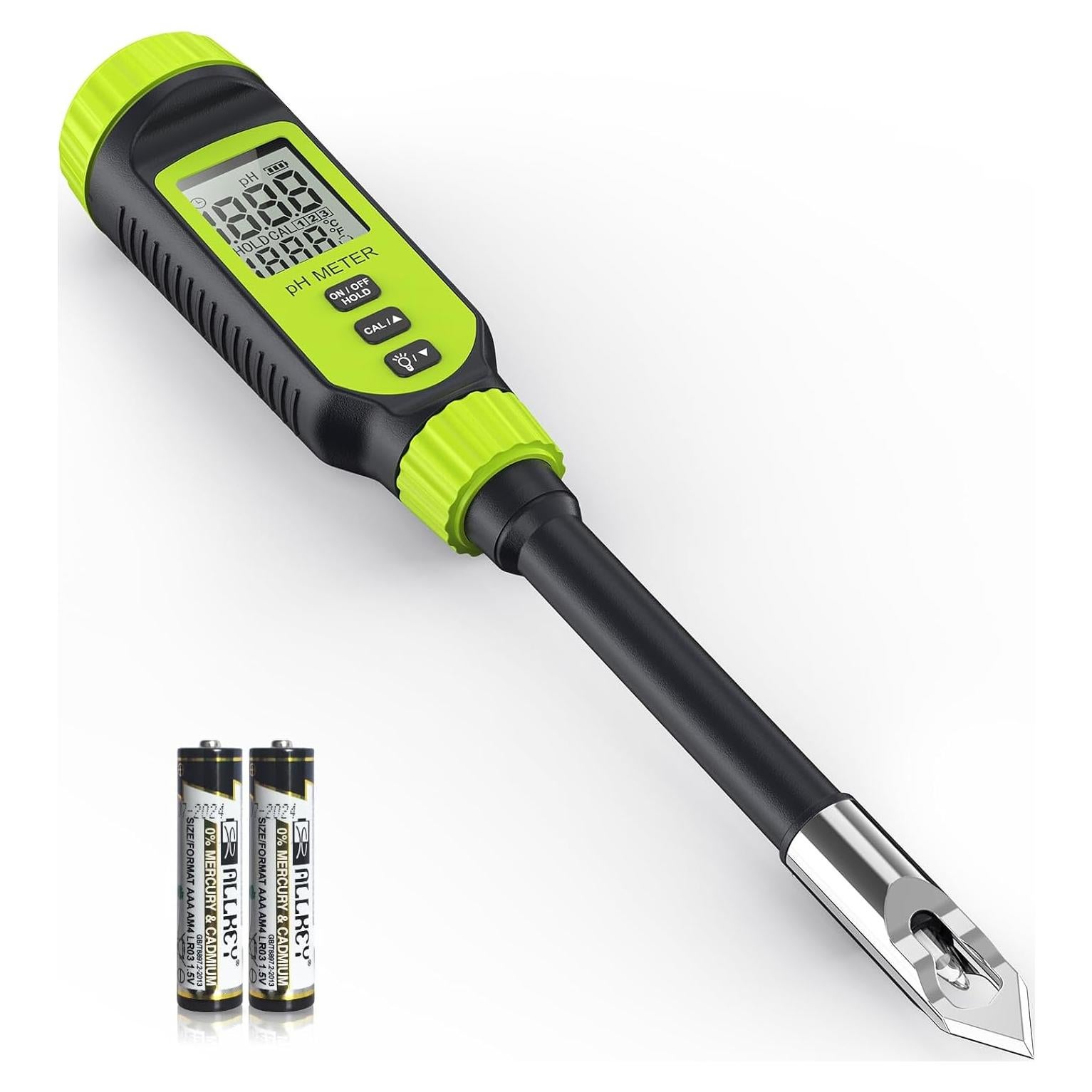 Medidor de pH digital Tadeto con sonda y pantalla LCD