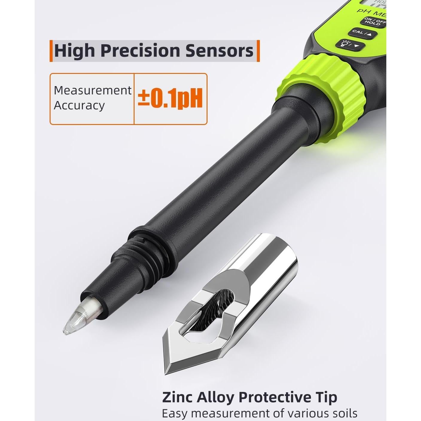 Medidor de pH digital Tadeto con sonda y pantalla LCD