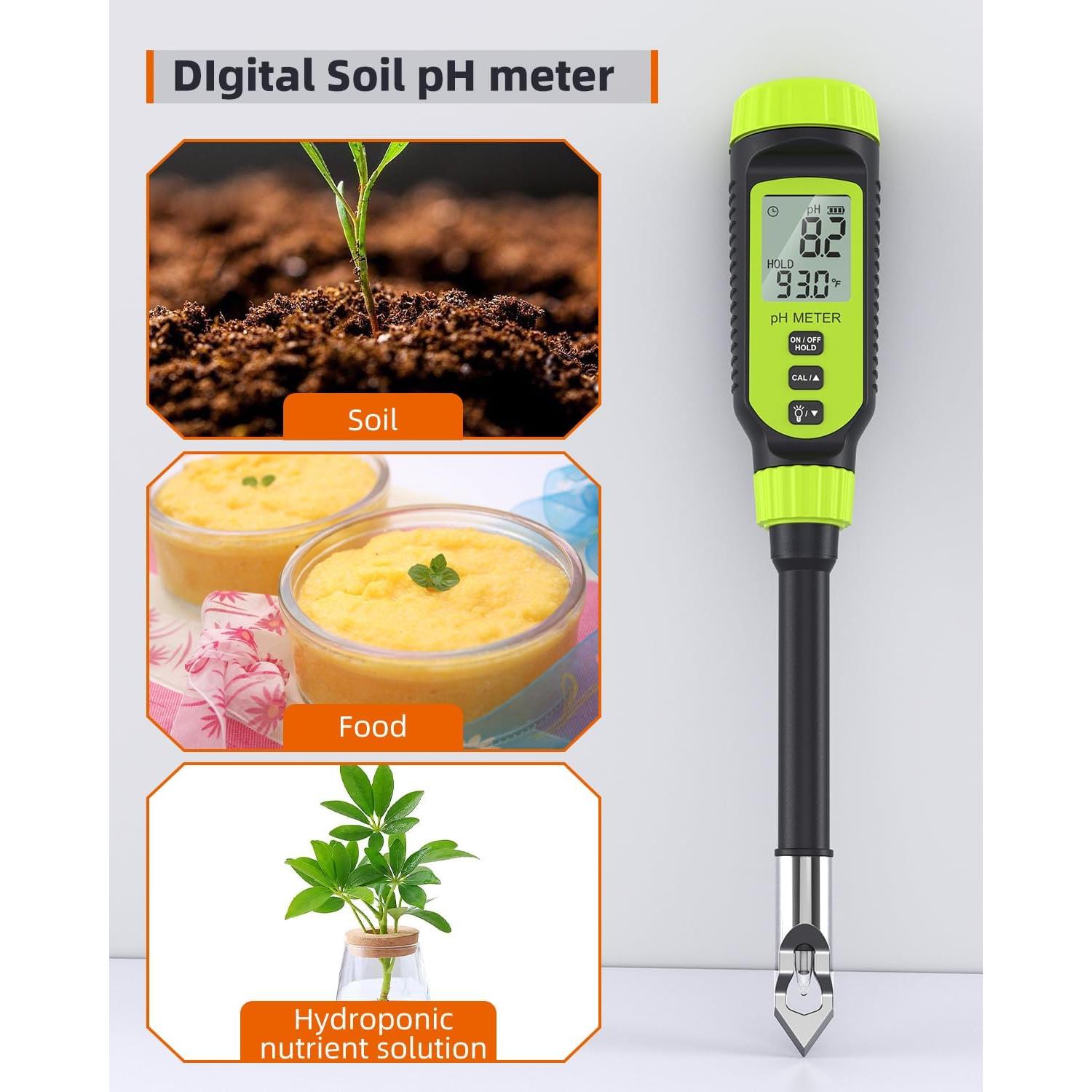 Medidor de pH digital Tadeto con sonda y pantalla LCD
