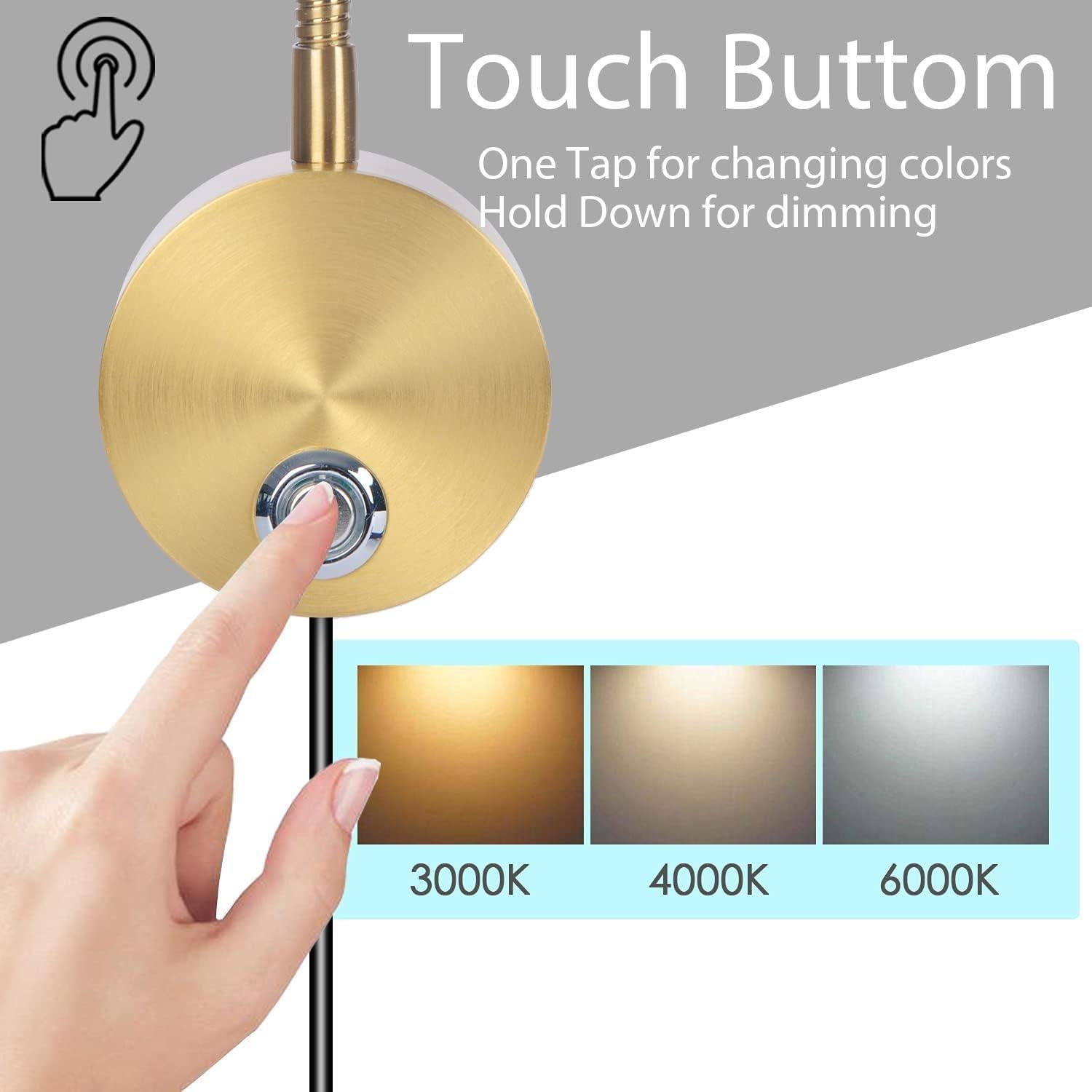 Luz de Lectura LED Adust RL-2 Táctil Regulable 3W Oro