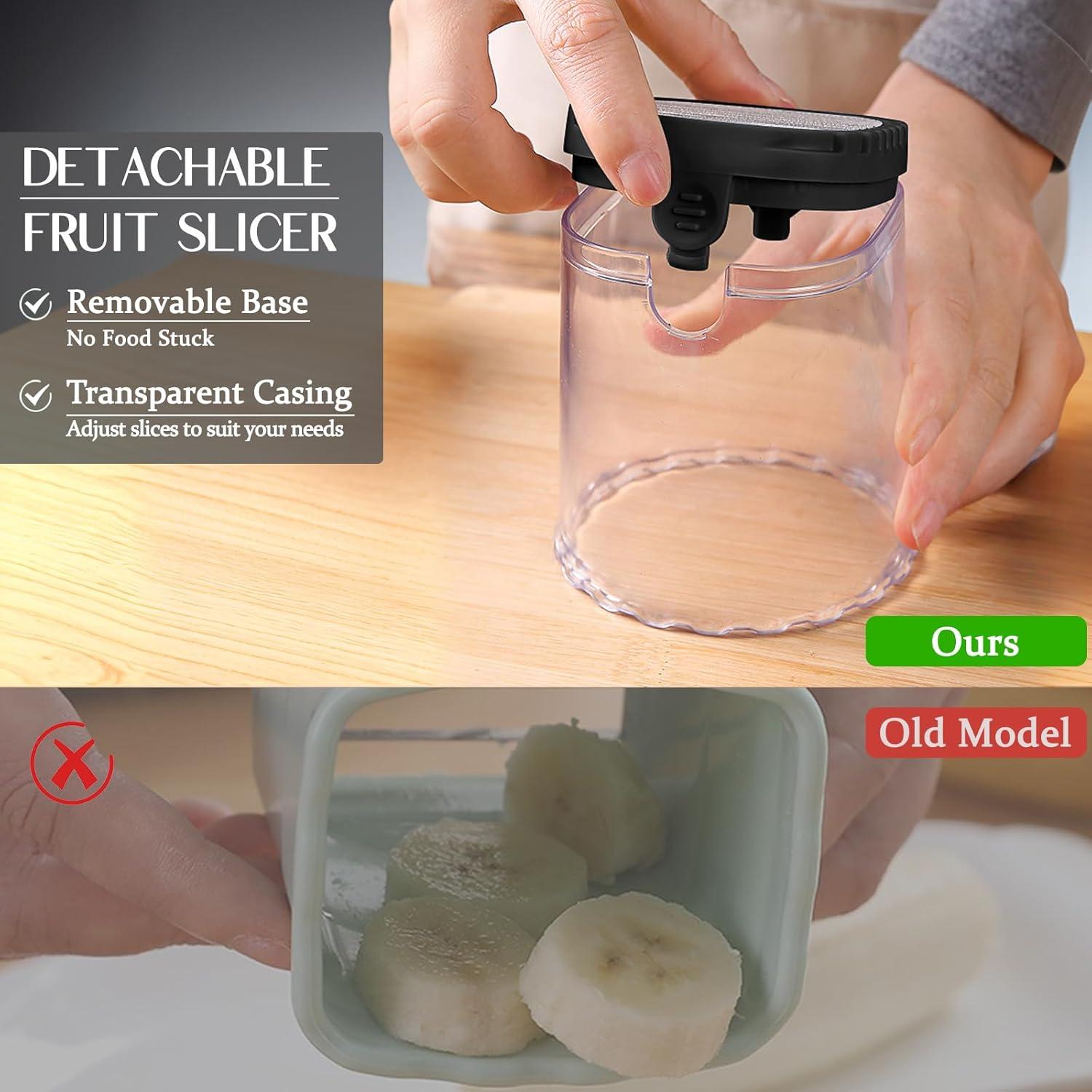 Cortador de Frutas Desmontable ERHIRY con 2 Cuchillas de Acero Inoxidable