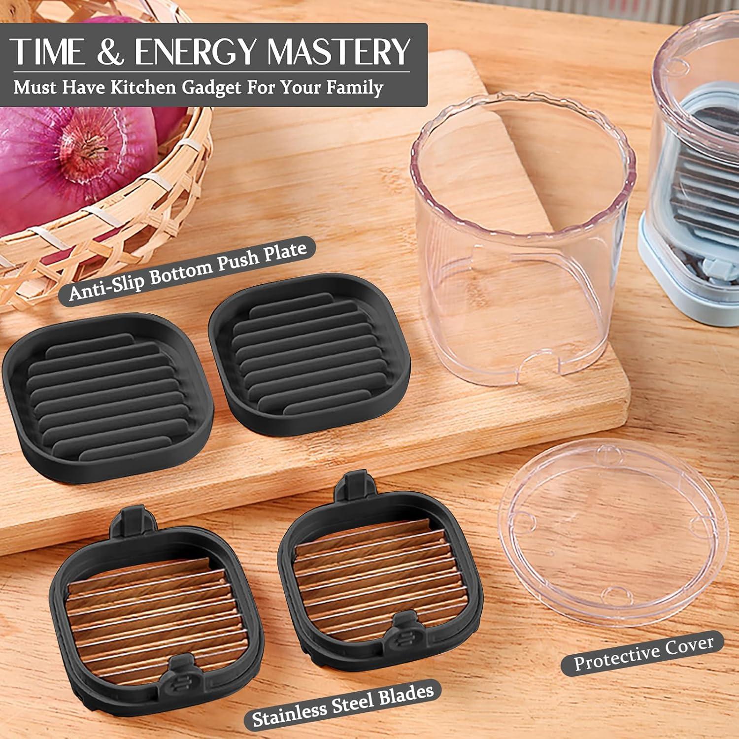 Cortador de Frutas Desmontable ERHIRY con 2 Cuchillas de Acero Inoxidable