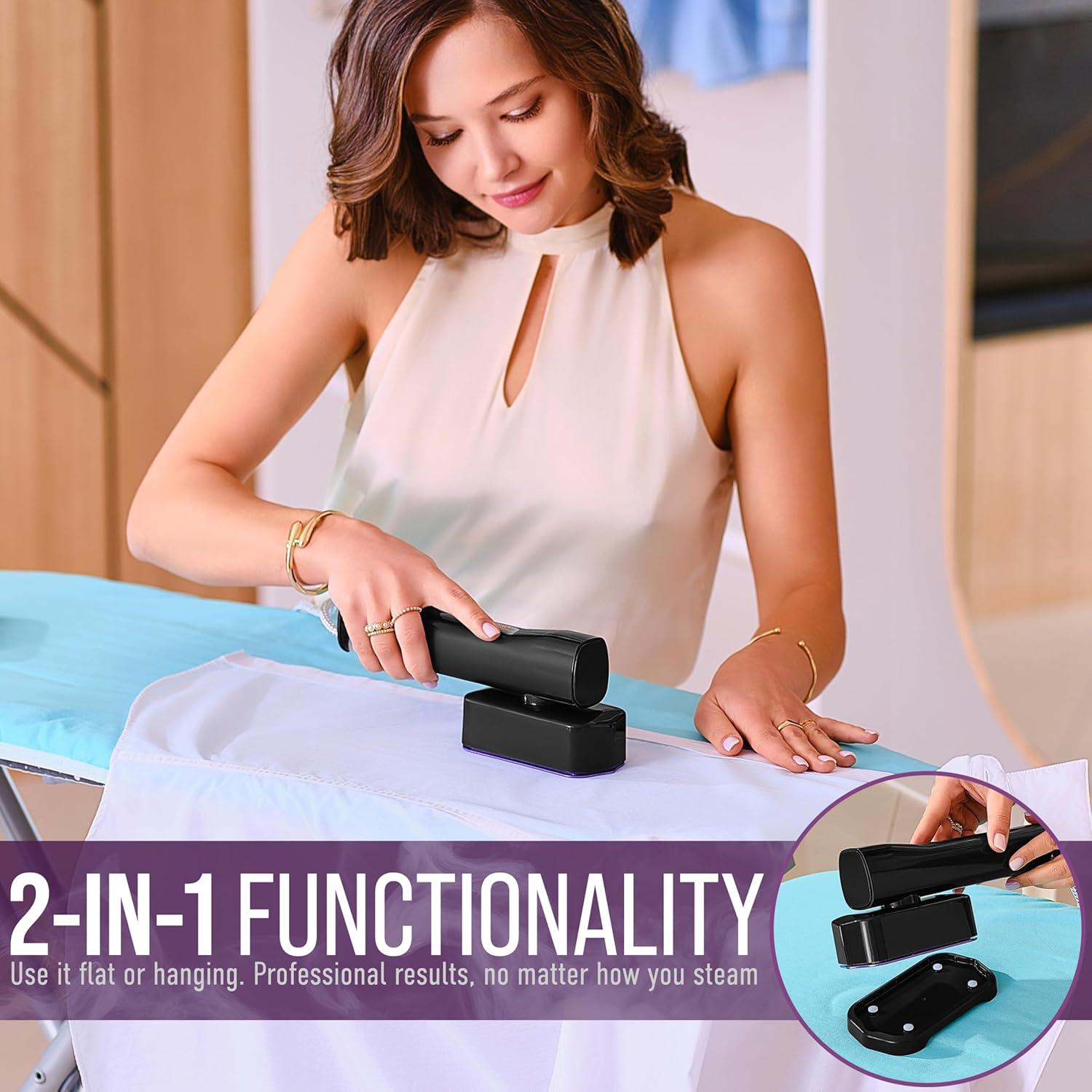 Vaporera de Ropa Virellix 1200W Portátil 2 en 1 - Negro