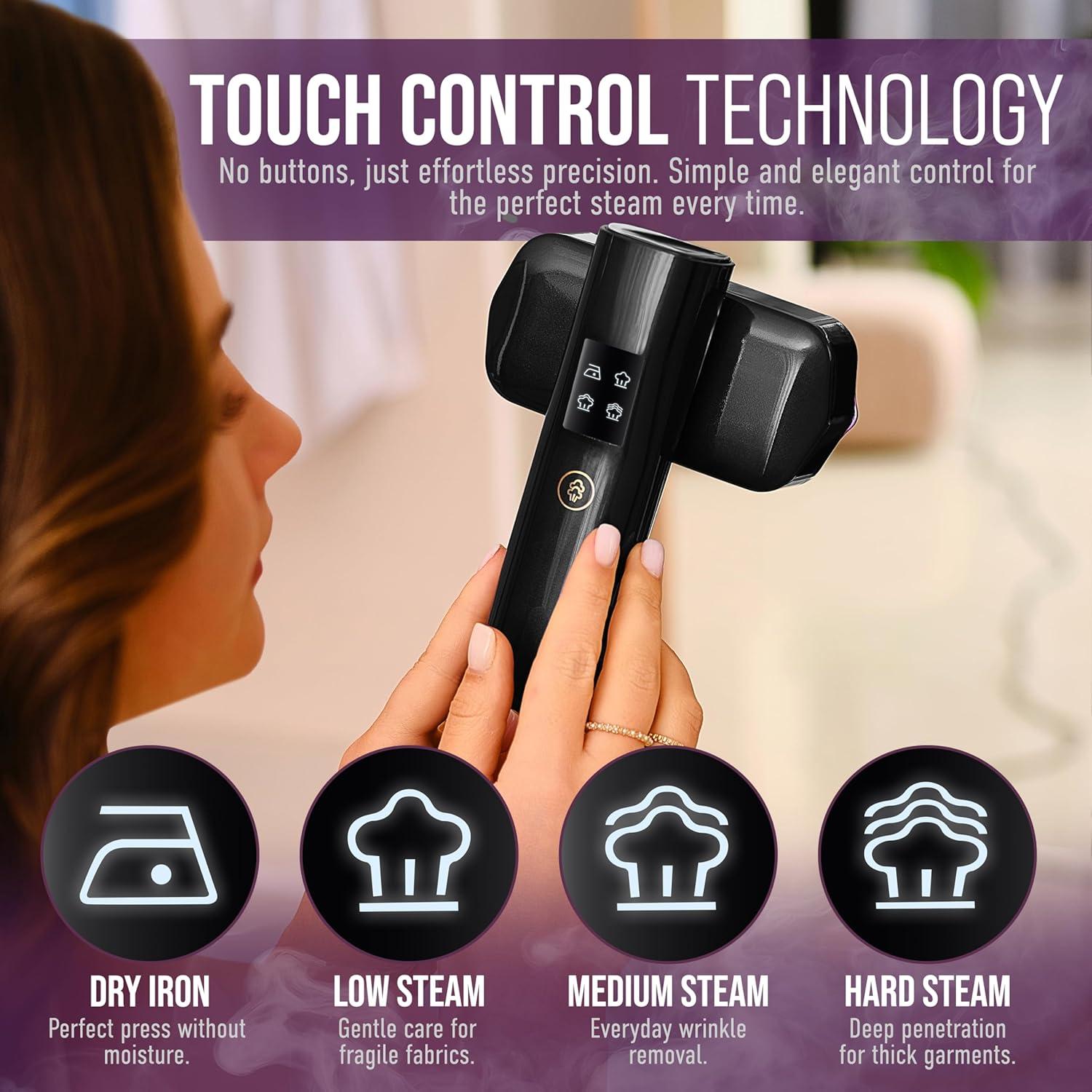 Vaporera de Ropa Virellix 1200W Portátil 2 en 1 - Negro