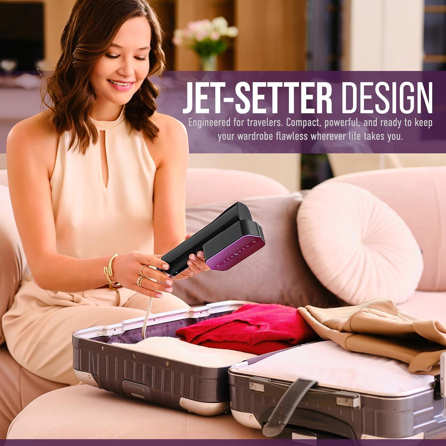 Vaporera de Ropa Virellix 1200W Portátil 2 en 1 - Negro