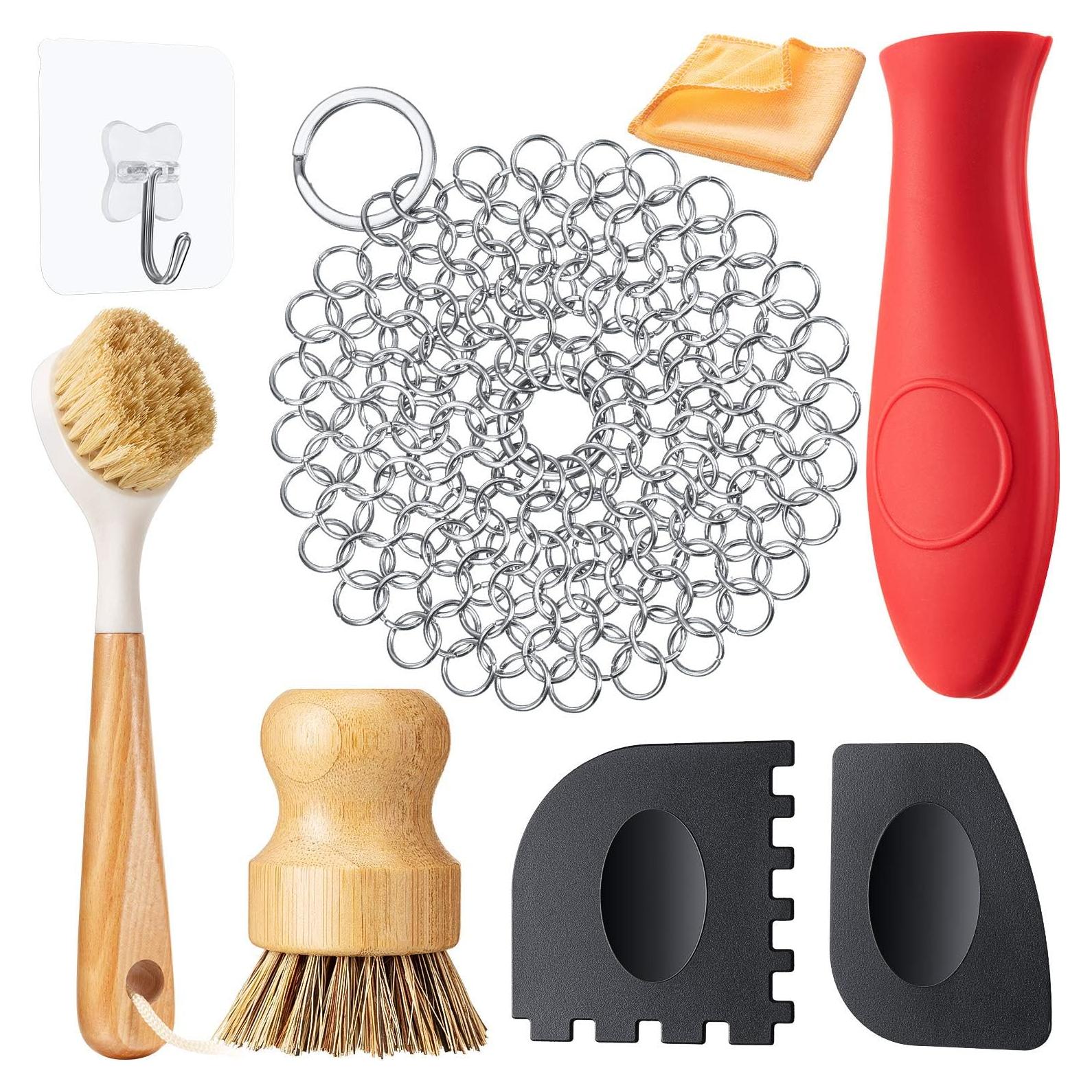 Kit de Limpieza 8 Piezas para Sartenes de Hierro Fundido Patelai