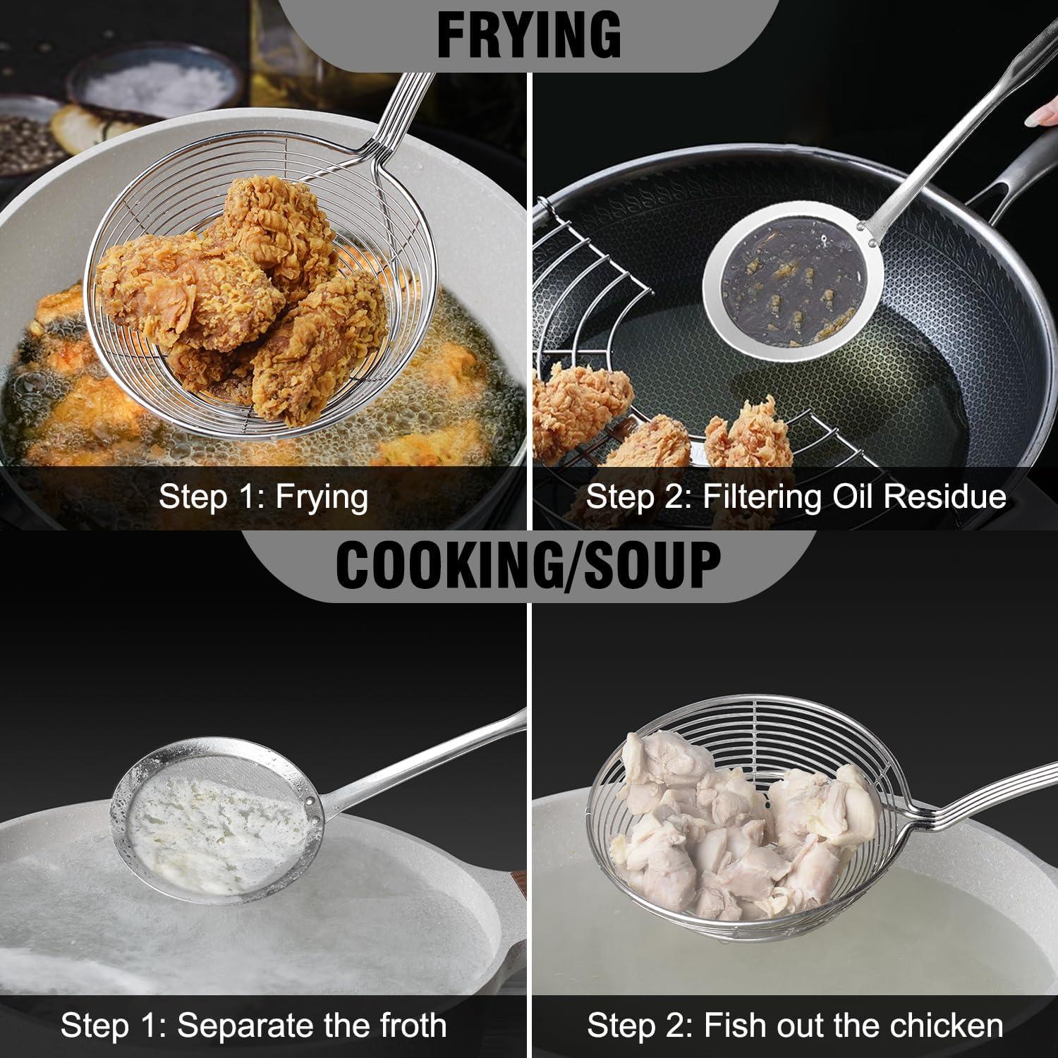 Colador Araña Walfos 2 Piezas Acero Inoxidable 14 cm y 10.2 cm