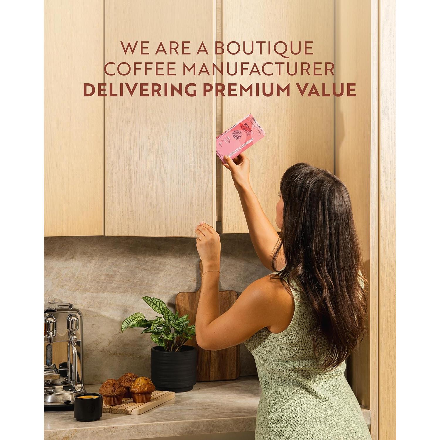 Cápsulas de Café Espresso Saborizadas Rosso Café - 80 Unidades