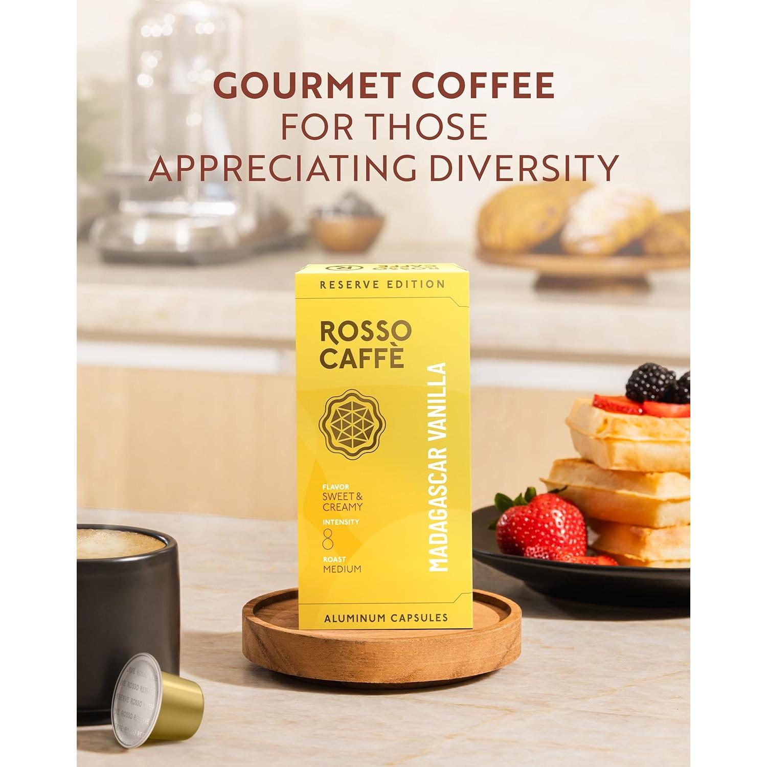 Cápsulas de Café Espresso Saborizadas Rosso Café - 80 Unidades