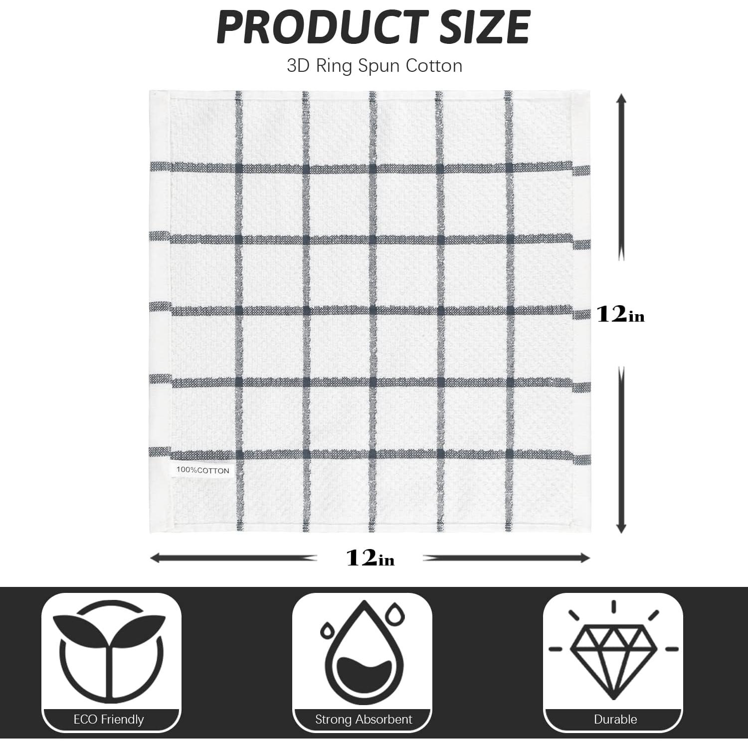 Paños de Cocina Nialnant 100% Algodón 30x30 cm - 8 Piezas