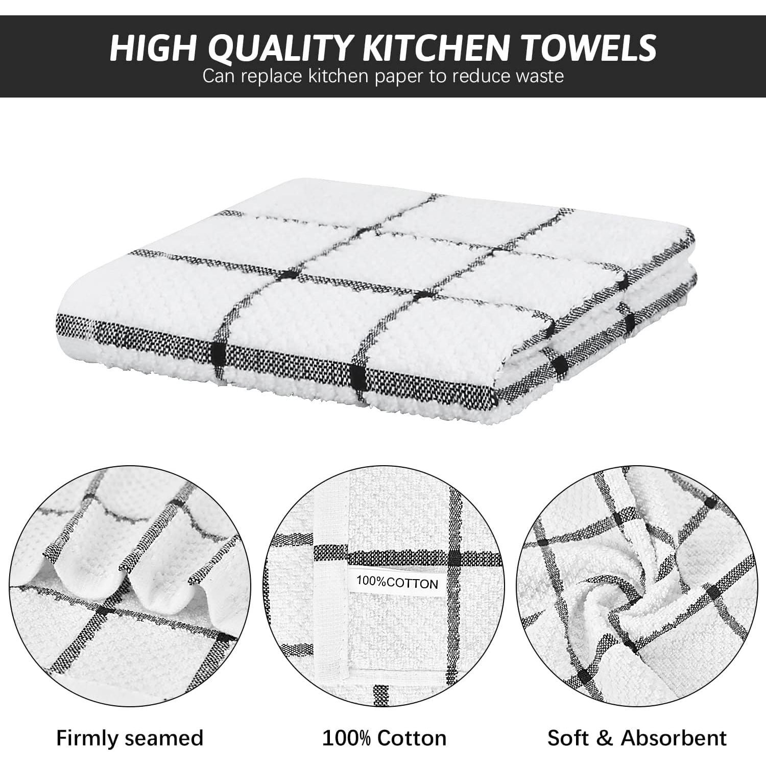 Paños de Cocina Nialnant 100% Algodón 30x30 cm - 8 Piezas